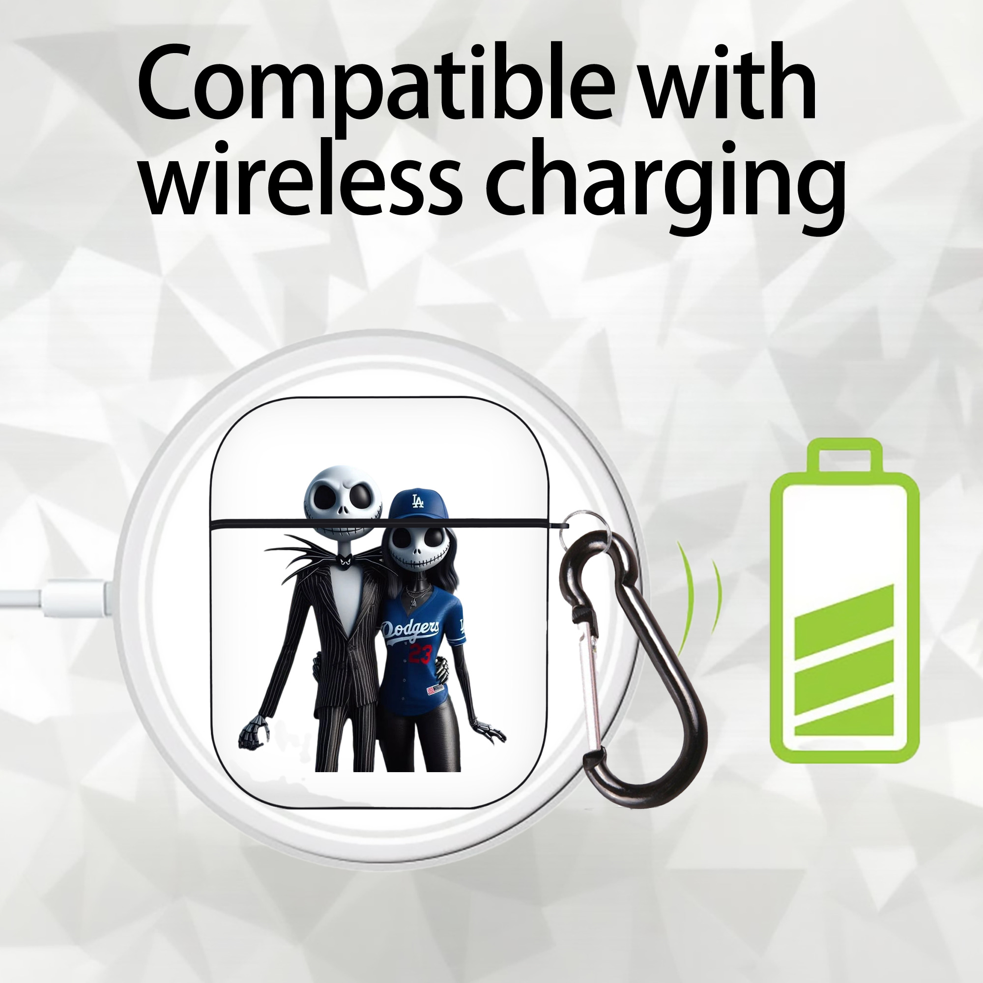  AirPods 2 Case Hard Shell Black, Flexible PC Material, Precise Cutouts, Full Protection, Anti-Fingerprint, Washable, Includes Keychain – Durable & Slim Design