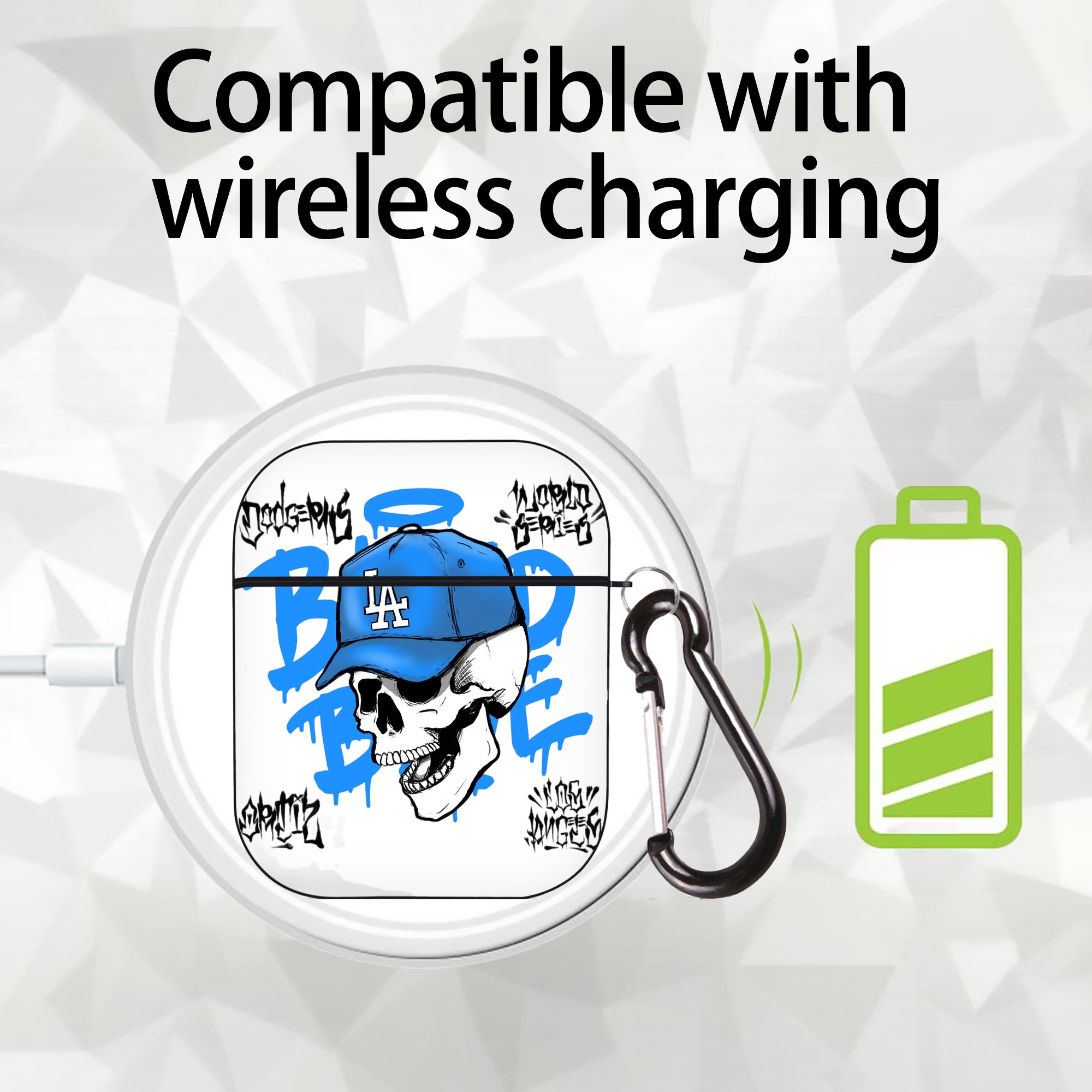  AirPods 2 Case Hard Shell Black, Flexible PC Material, Precise Cutouts, Full Protection, Anti-Fingerprint, Washable, Includes Keychain – Durable & Slim Design