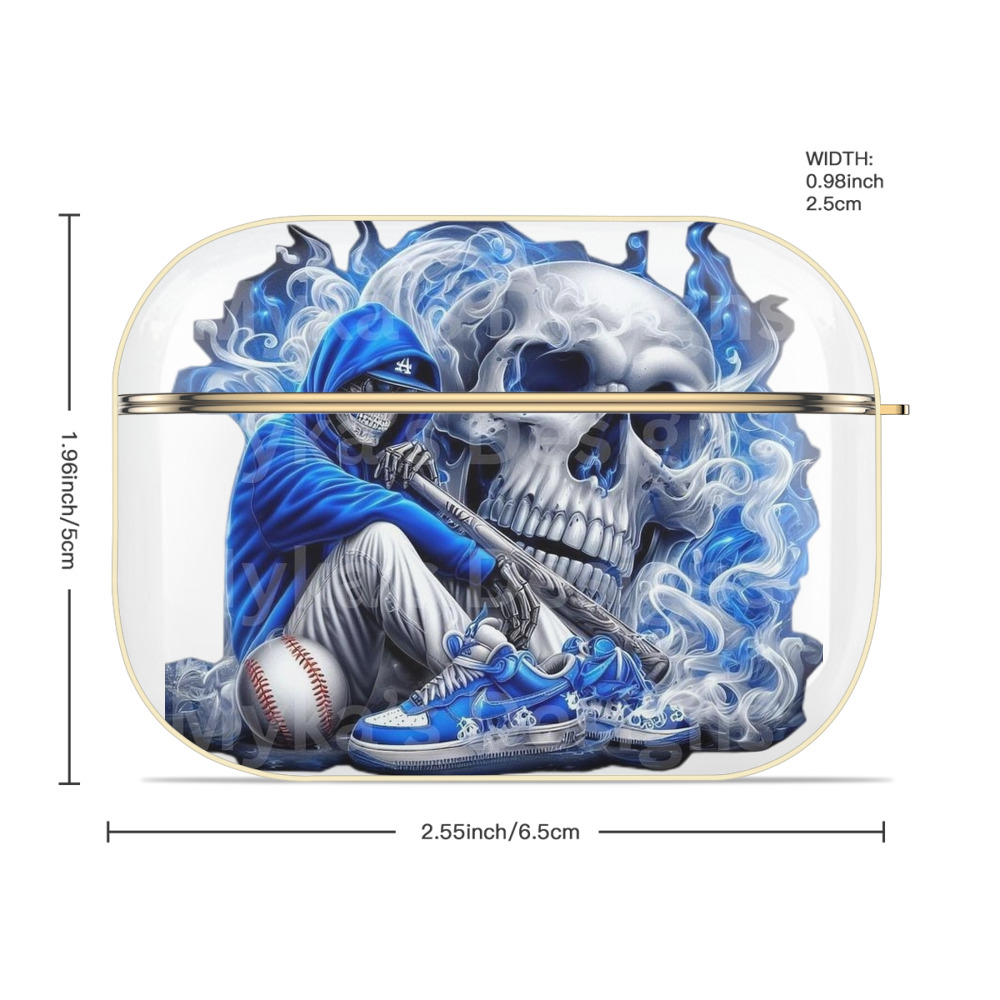  Luxury Gold AirPods Pro Case With Keychain, Flexible PC Material, Full Protection, Precise Cutouts, Anti-Fingerprint, Washable, Durable Design