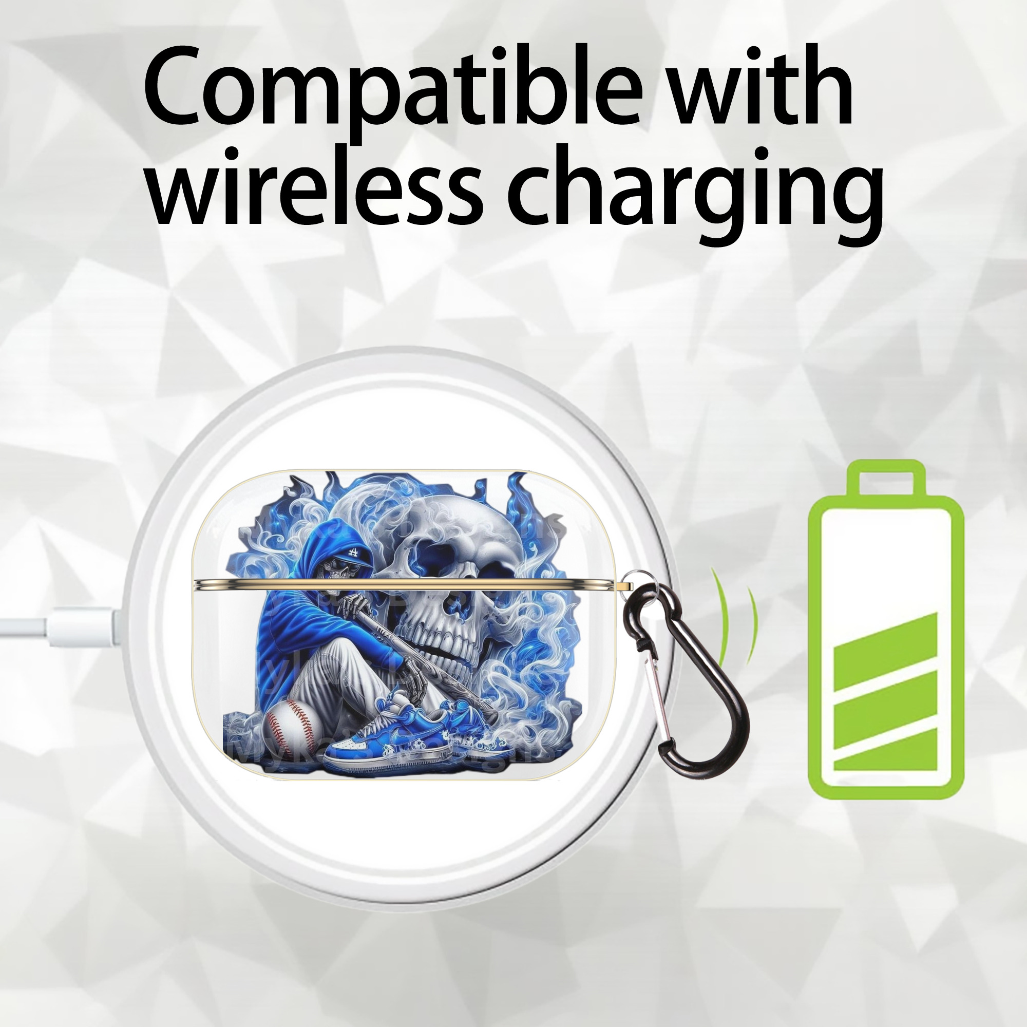  Luxury Gold AirPods Pro Case With Keychain, Flexible PC Material, Full Protection, Precise Cutouts, Anti-Fingerprint, Washable, Durable Design