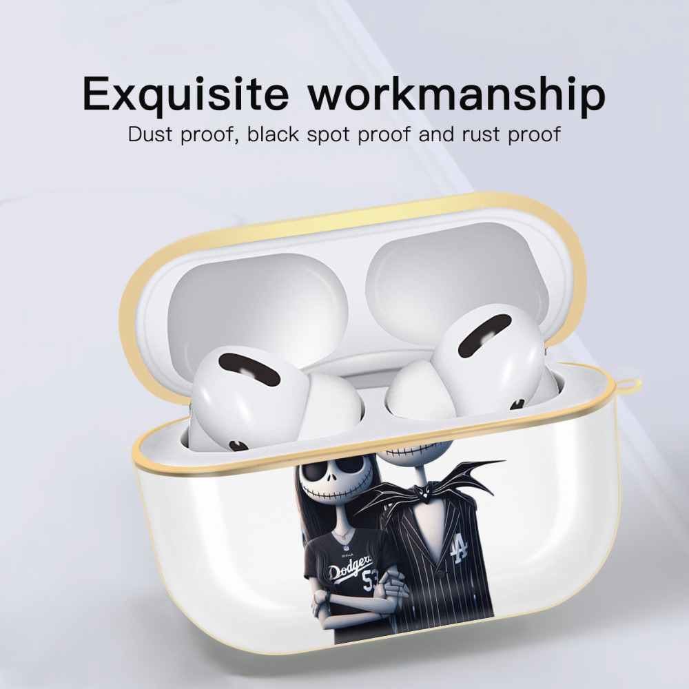  Luxury Gold AirPods Pro Case With Keychain, Flexible PC Material, Full Protection, Precise Cutouts, Anti-Fingerprint, Washable, Durable Design