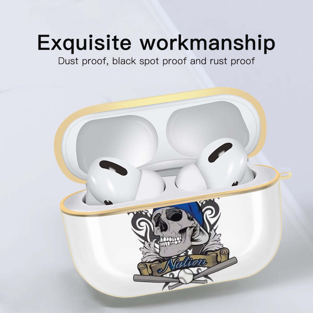  Luxury Gold AirPods Pro Case With Keychain, Flexible PC Material, Full Protection, Precise Cutouts, Anti-Fingerprint, Washable, Durable Design