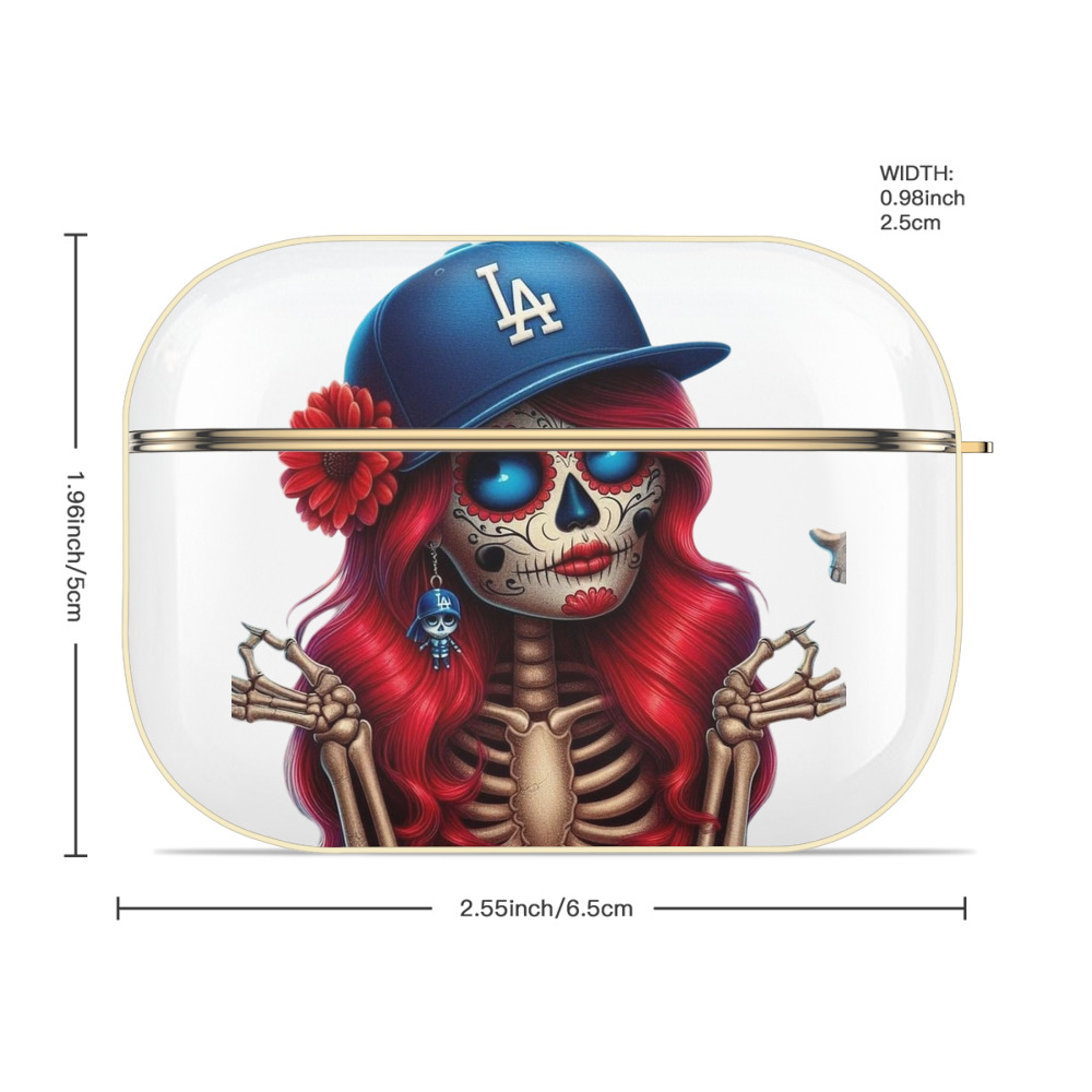  Luxury Gold AirPods Pro Case With Keychain, Flexible PC Material, Full Protection, Precise Cutouts, Anti-Fingerprint, Washable, Durable Design