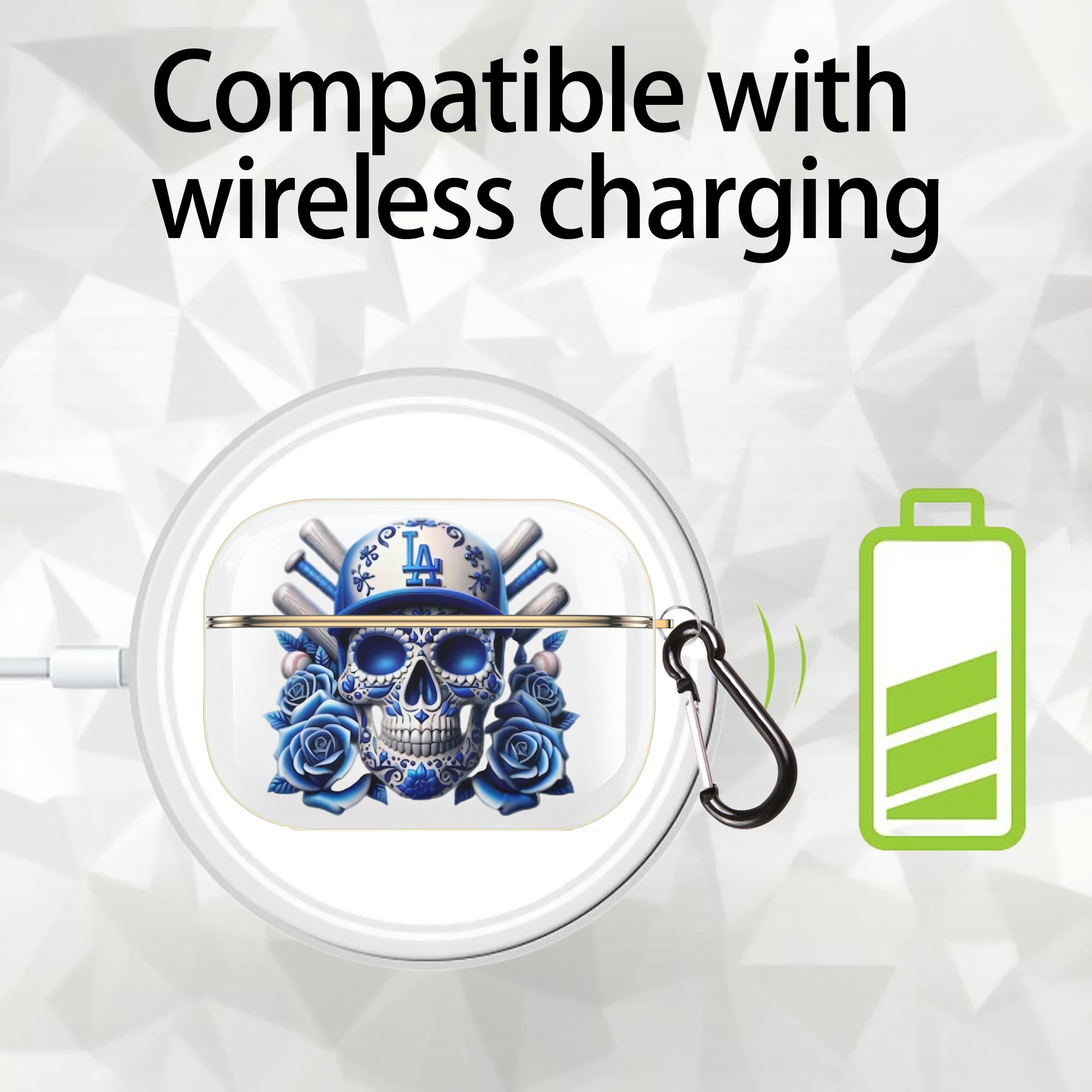  Luxury Gold AirPods Pro Case With Keychain, Flexible PC Material, Full Protection, Precise Cutouts, Anti-Fingerprint, Washable, Durable Design