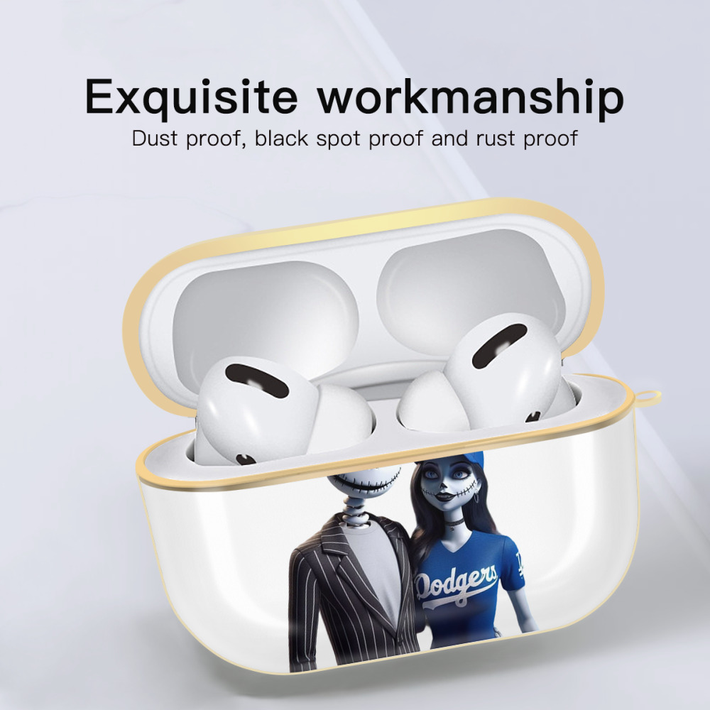  Luxury Gold AirPods Pro Case With Keychain, Flexible PC Material, Full Protection, Precise Cutouts, Anti-Fingerprint, Washable, Durable Design