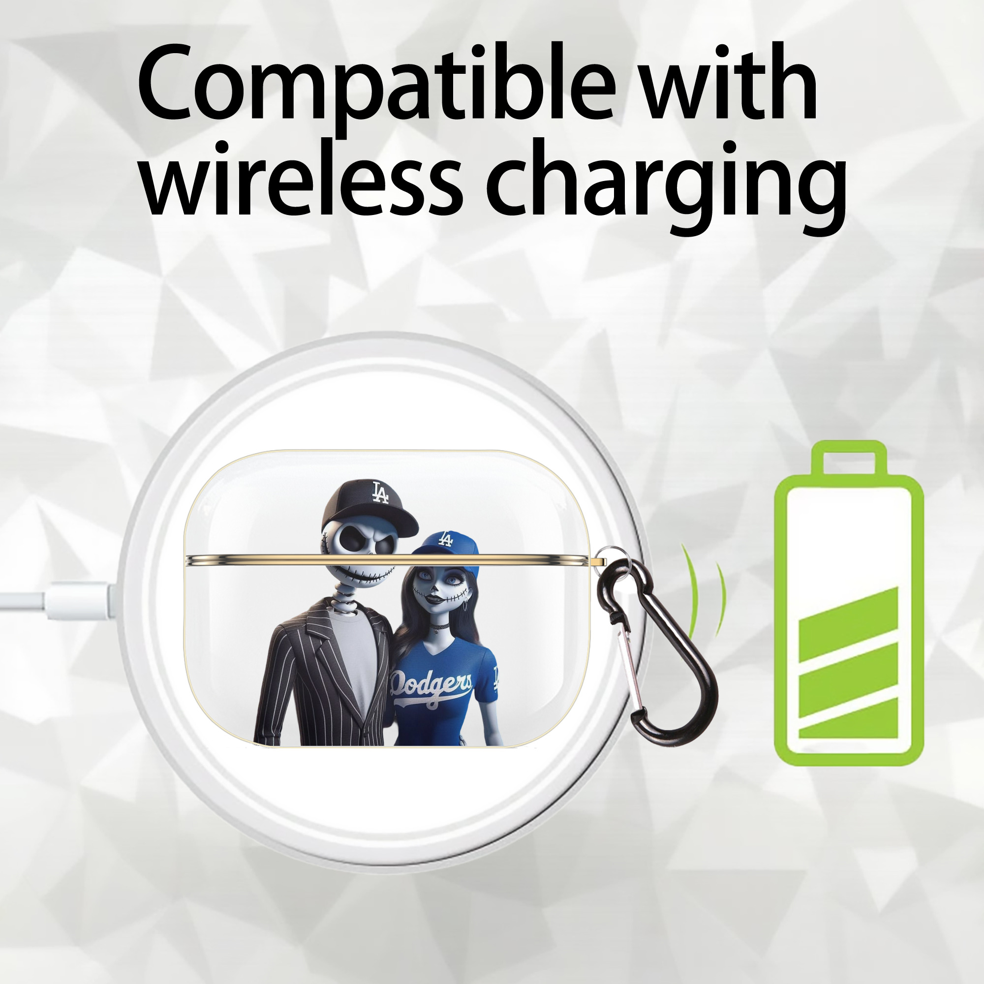  Luxury Gold AirPods Pro Case With Keychain, Flexible PC Material, Full Protection, Precise Cutouts, Anti-Fingerprint, Washable, Durable Design