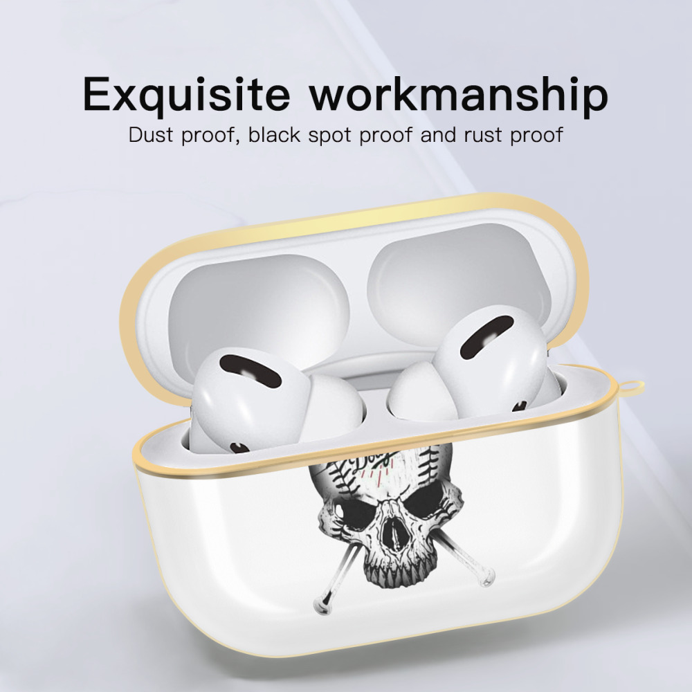  Luxury Gold AirPods Pro Case With Keychain, Flexible PC Material, Full Protection, Precise Cutouts, Anti-Fingerprint, Washable, Durable Design