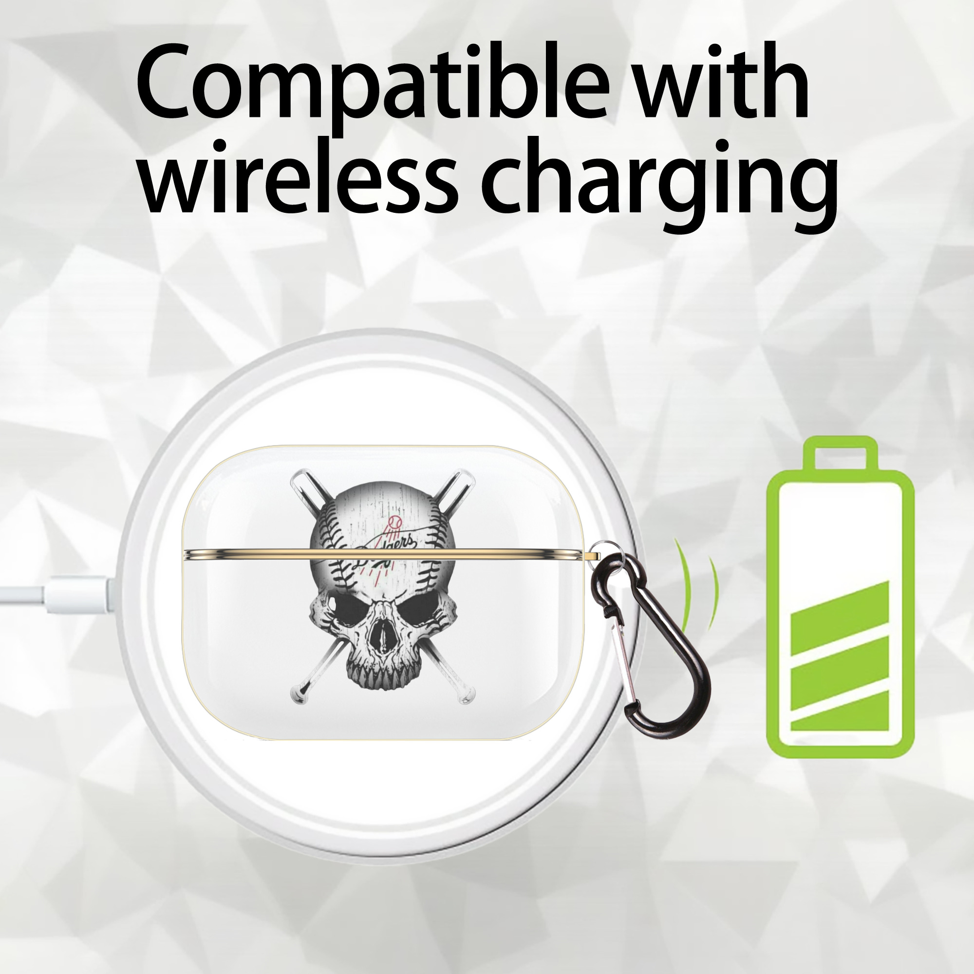  Luxury Gold AirPods Pro Case With Keychain, Flexible PC Material, Full Protection, Precise Cutouts, Anti-Fingerprint, Washable, Durable Design