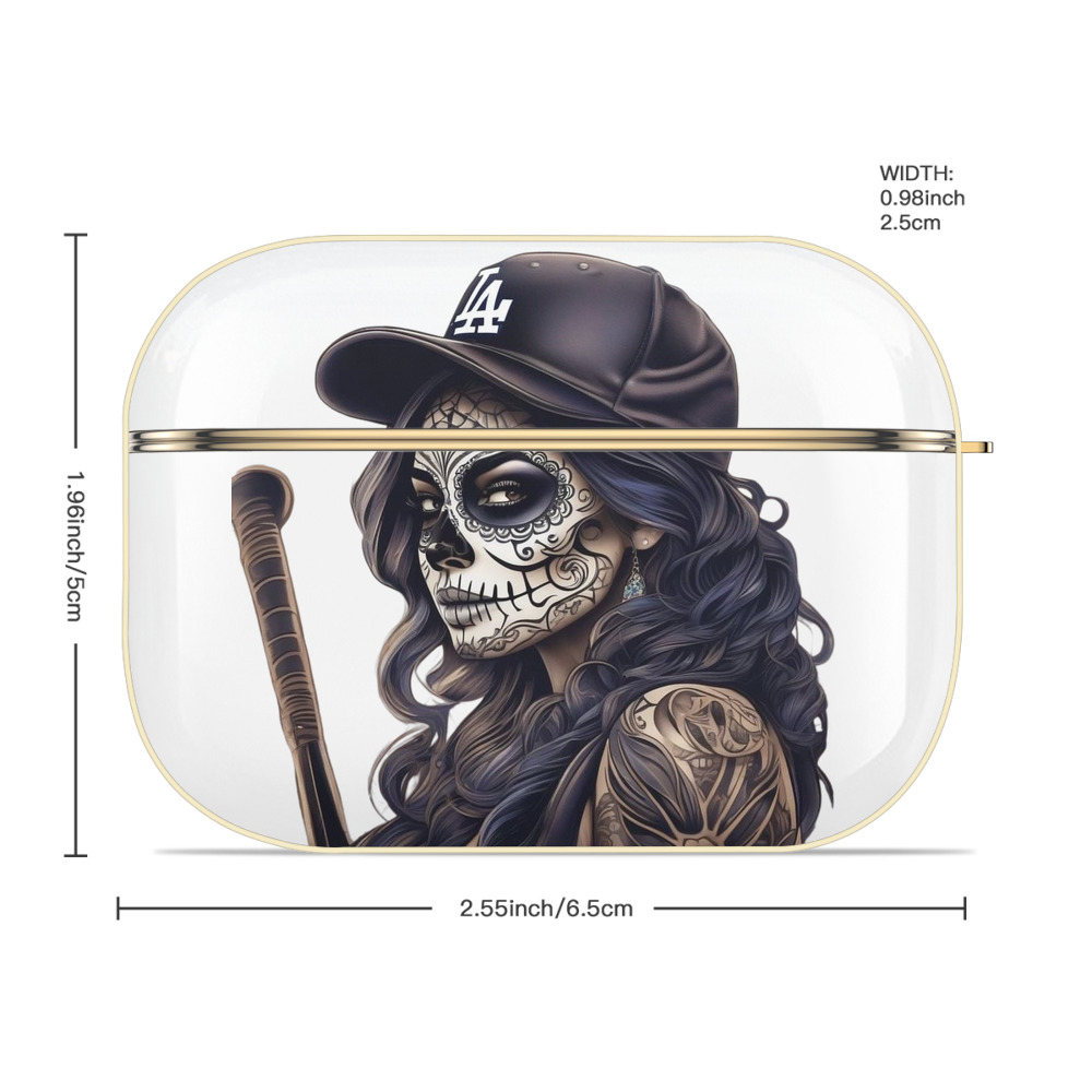  Luxury Gold AirPods Pro Case With Keychain, Flexible PC Material, Full Protection, Precise Cutouts, Anti-Fingerprint, Washable, Durable Design