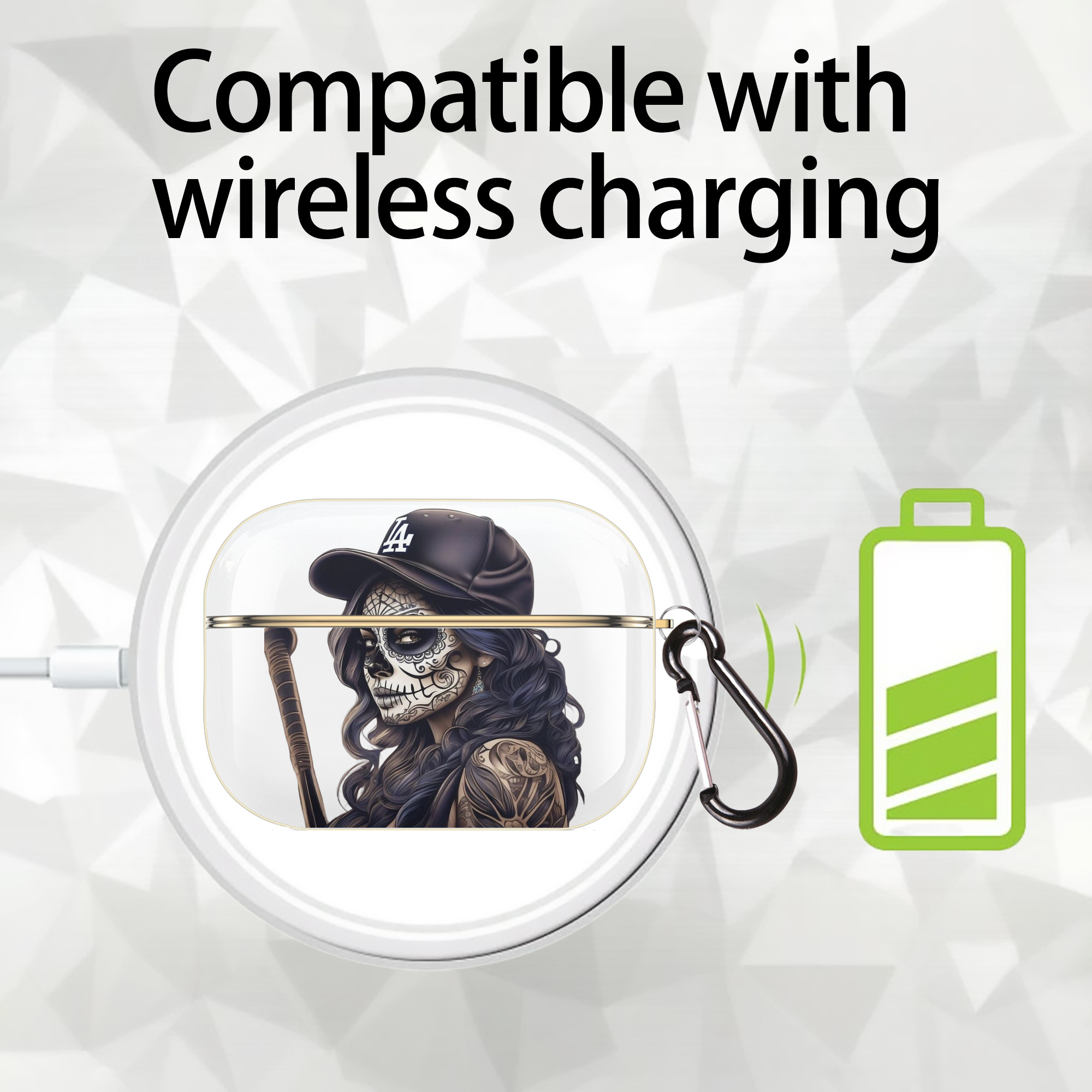  Luxury Gold AirPods Pro Case With Keychain, Flexible PC Material, Full Protection, Precise Cutouts, Anti-Fingerprint, Washable, Durable Design