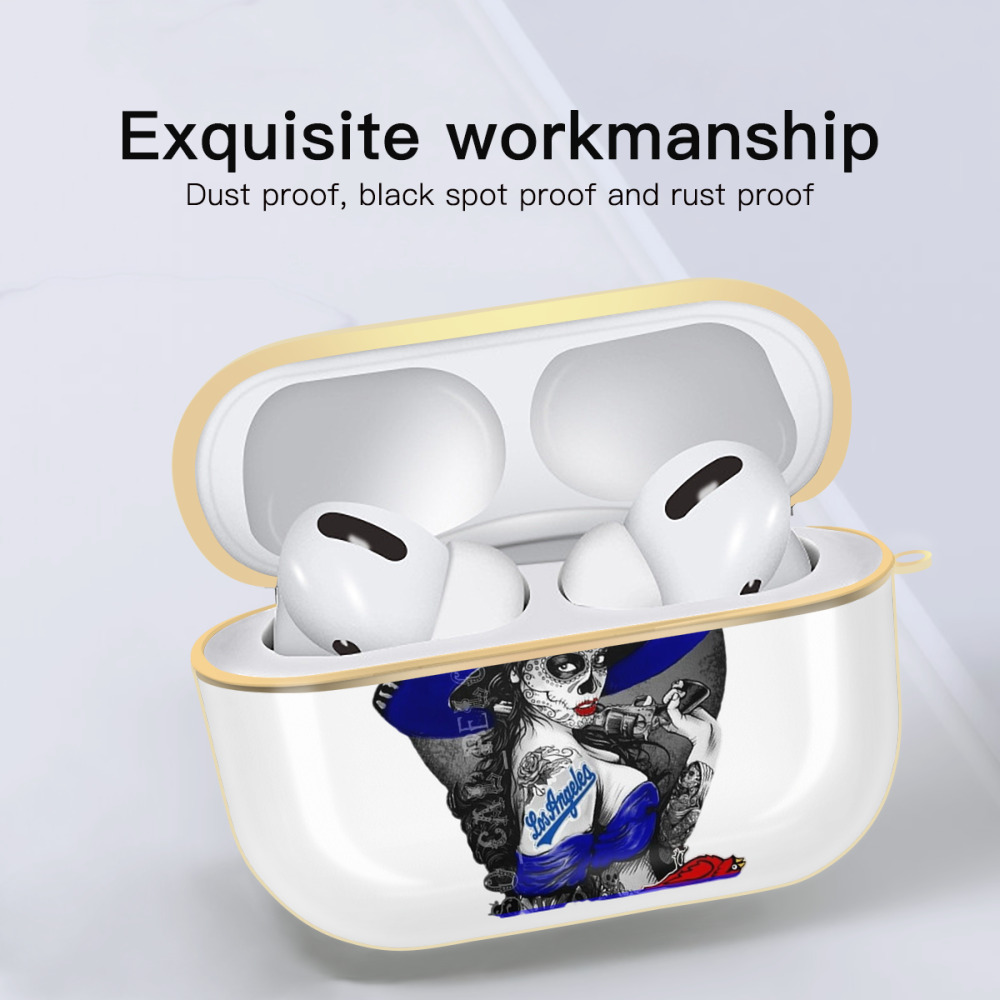  Luxury Gold AirPods Pro Case With Keychain, Flexible PC Material, Full Protection, Precise Cutouts, Anti-Fingerprint, Washable, Durable Design