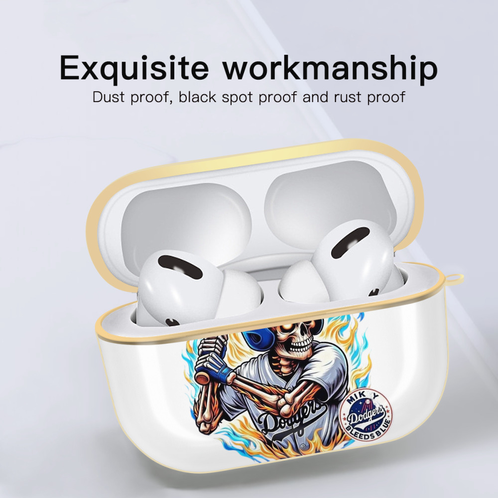  Luxury Gold AirPods Pro Case With Keychain, Flexible PC Material, Full Protection, Precise Cutouts, Anti-Fingerprint, Washable, Durable Design