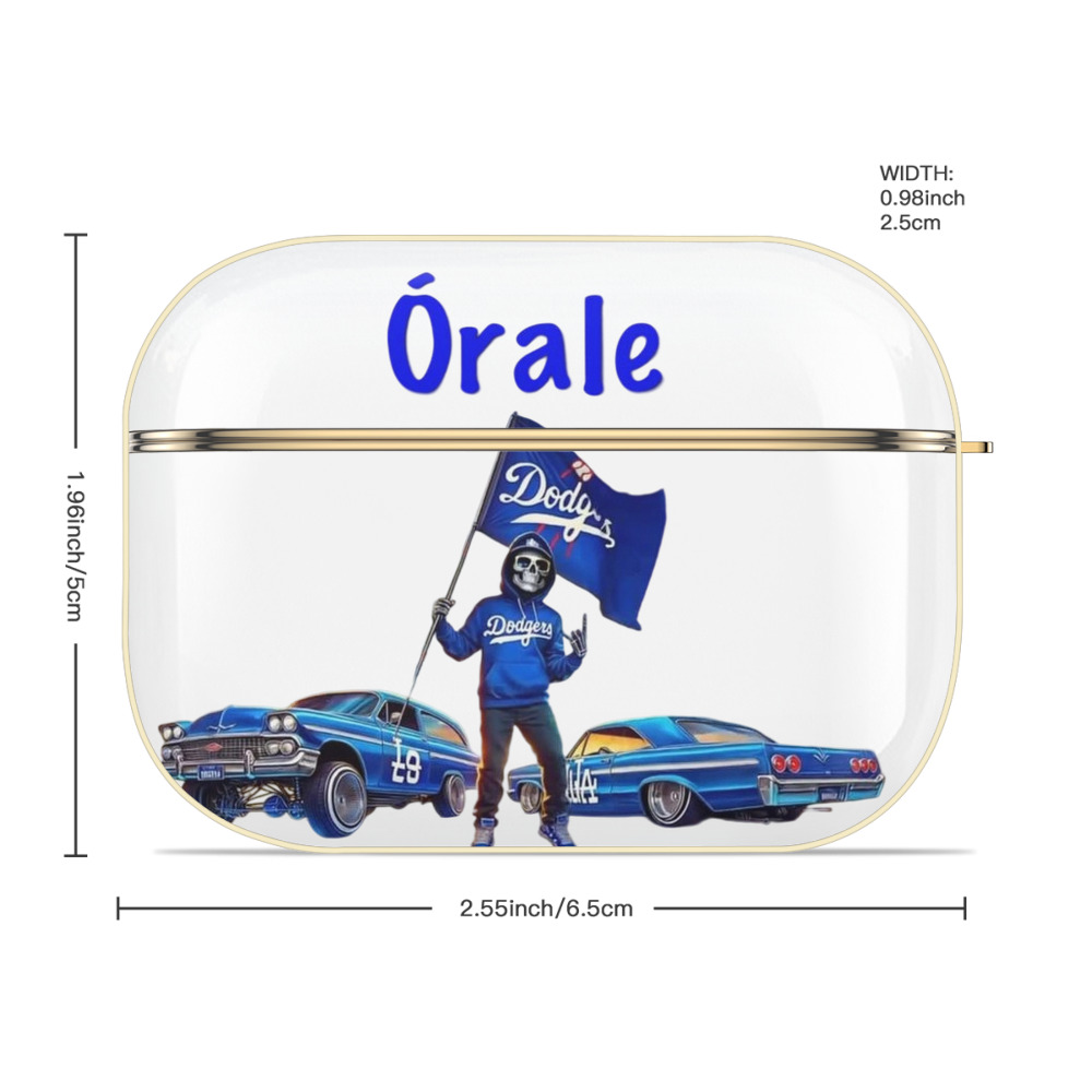  Luxury Gold AirPods Pro Case With Keychain, Flexible PC Material, Full Protection, Precise Cutouts, Anti-Fingerprint, Washable, Durable Design