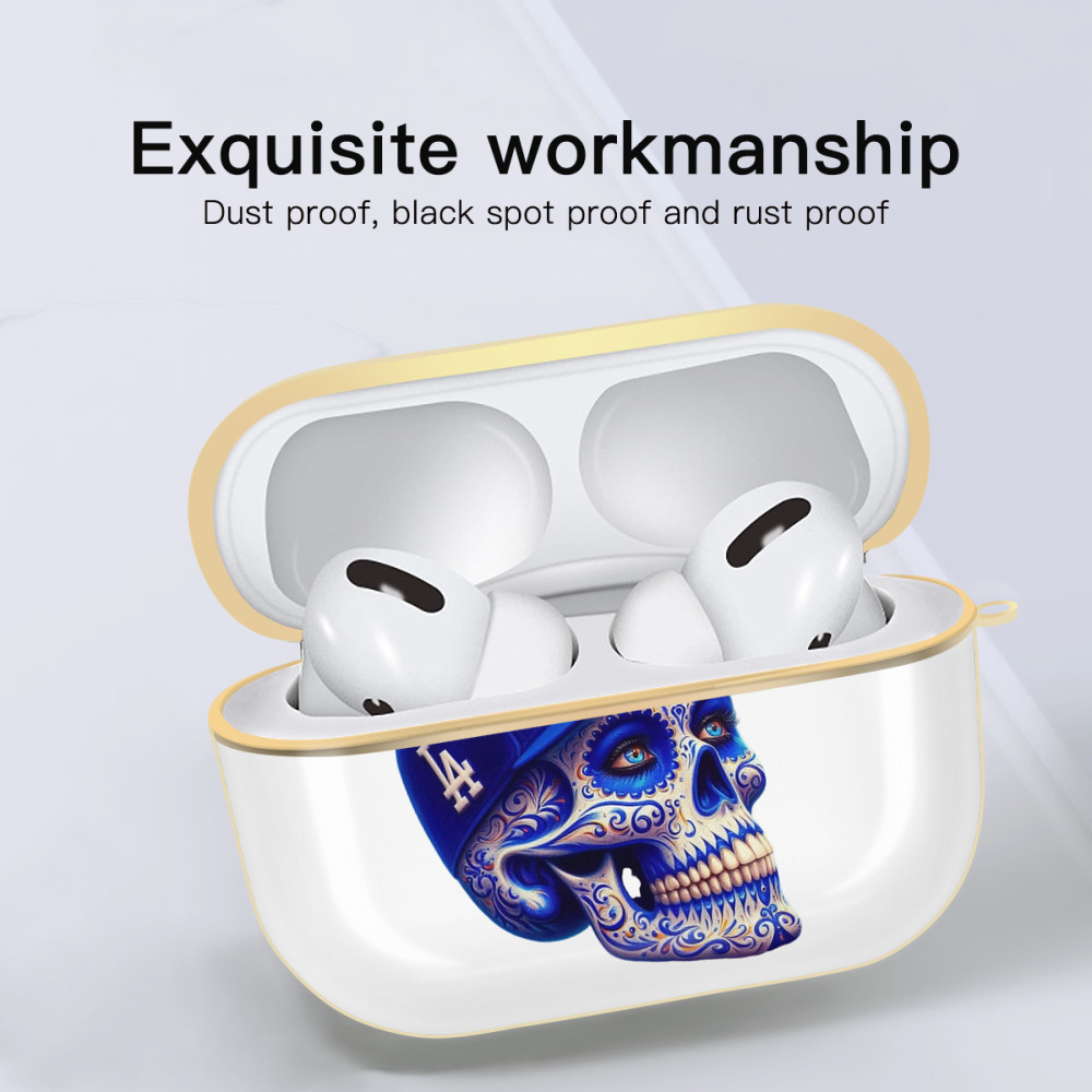  Luxury Gold AirPods Pro Case With Keychain, Flexible PC Material, Full Protection, Precise Cutouts, Anti-Fingerprint, Washable, Durable Design