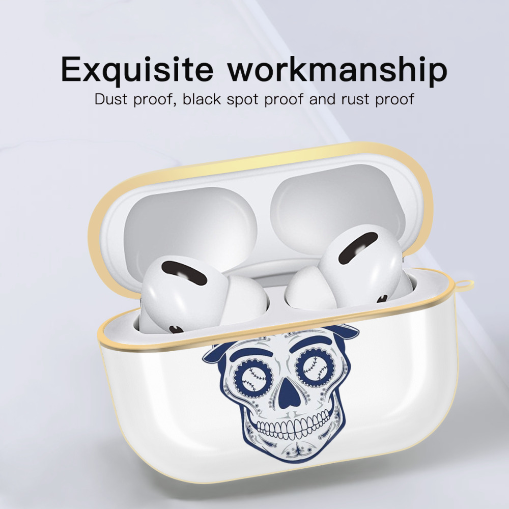  Luxury Gold AirPods Pro Case With Keychain, Flexible PC Material, Full Protection, Precise Cutouts, Anti-Fingerprint, Washable, Durable Design