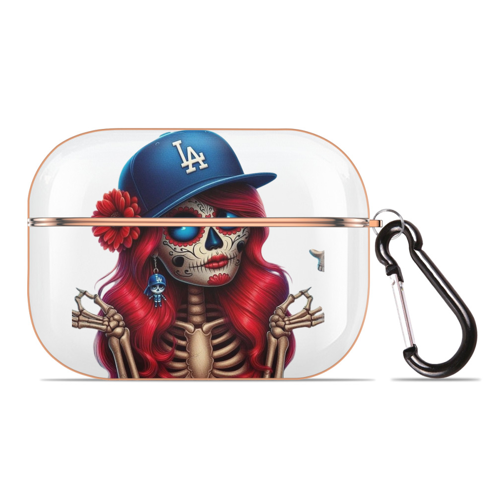  AirPods Pro Protective Case Rose Gold, Flexible PC Material, Precise Fit, Anti-Slip Cover, Full Protection, Fingerprint Resistant, Washable With Keychain