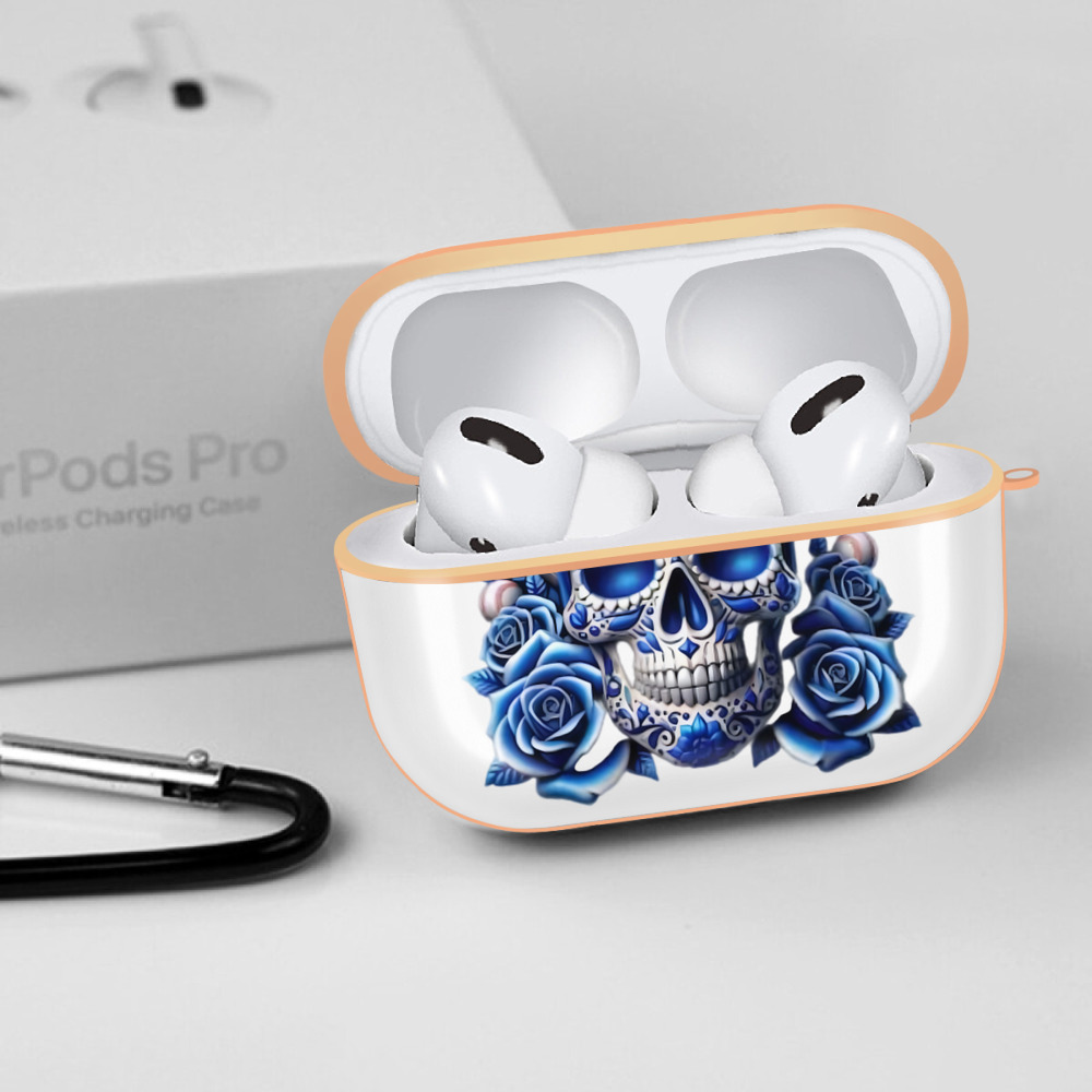  AirPods Pro Protective Case Rose Gold, Flexible PC Material, Precise Fit, Anti-Slip Cover, Full Protection, Fingerprint Resistant, Washable With Keychain