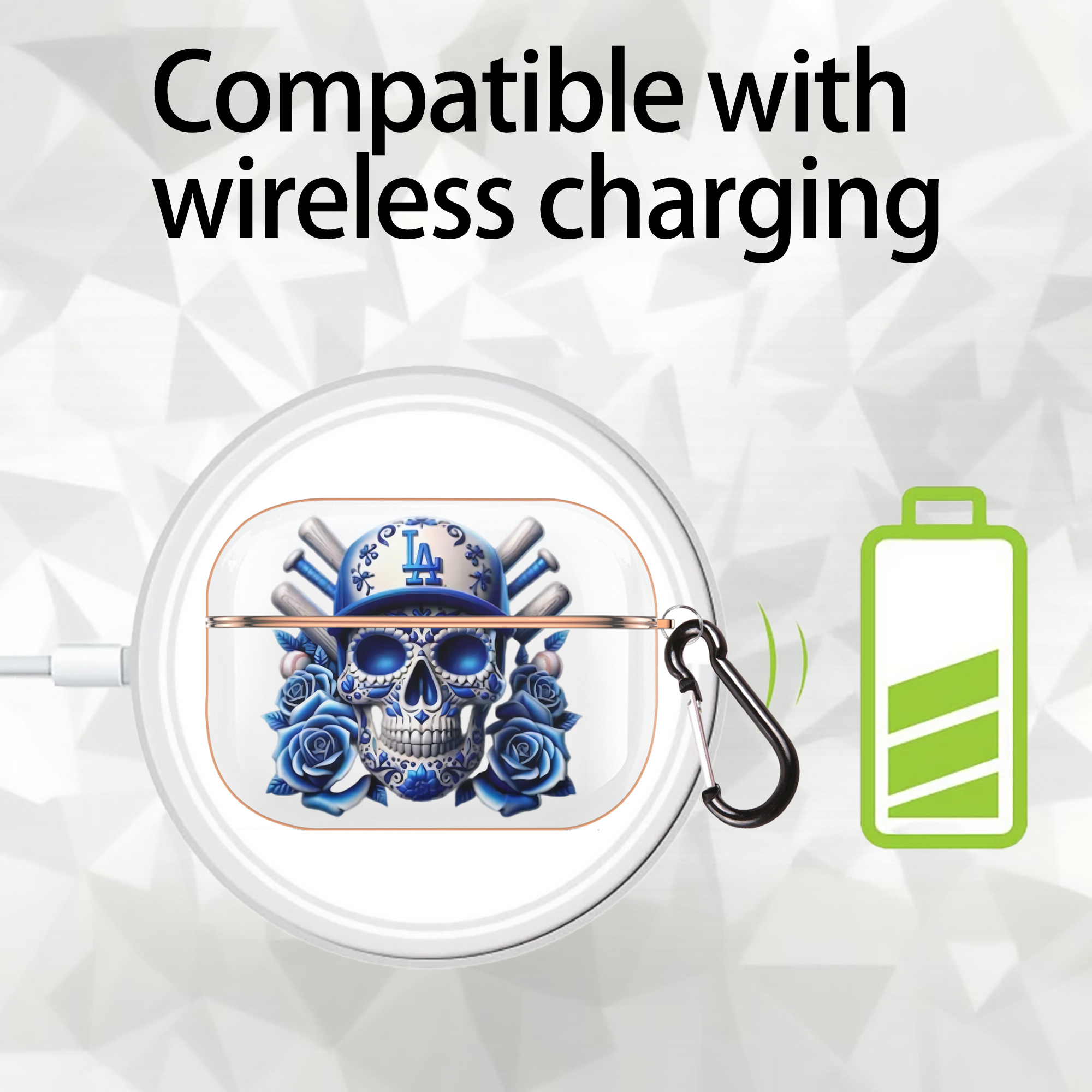  AirPods Pro Protective Case Rose Gold, Flexible PC Material, Precise Fit, Anti-Slip Cover, Full Protection, Fingerprint Resistant, Washable With Keychain