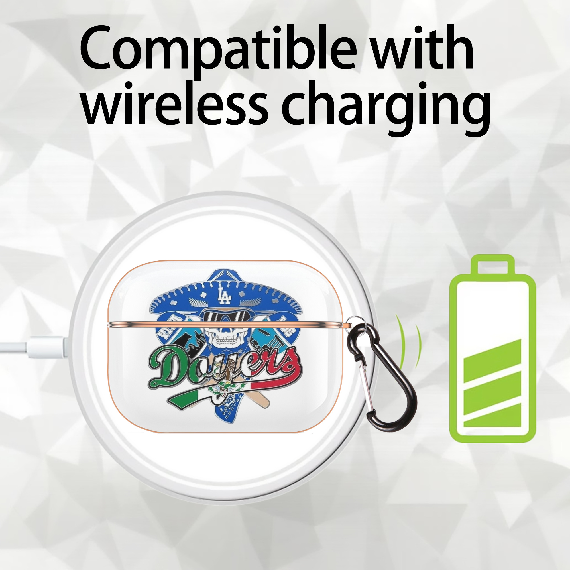  AirPods Pro Protective Case Rose Gold, Flexible PC Material, Precise Fit, Anti-Slip Cover, Full Protection, Fingerprint Resistant, Washable With Keychain