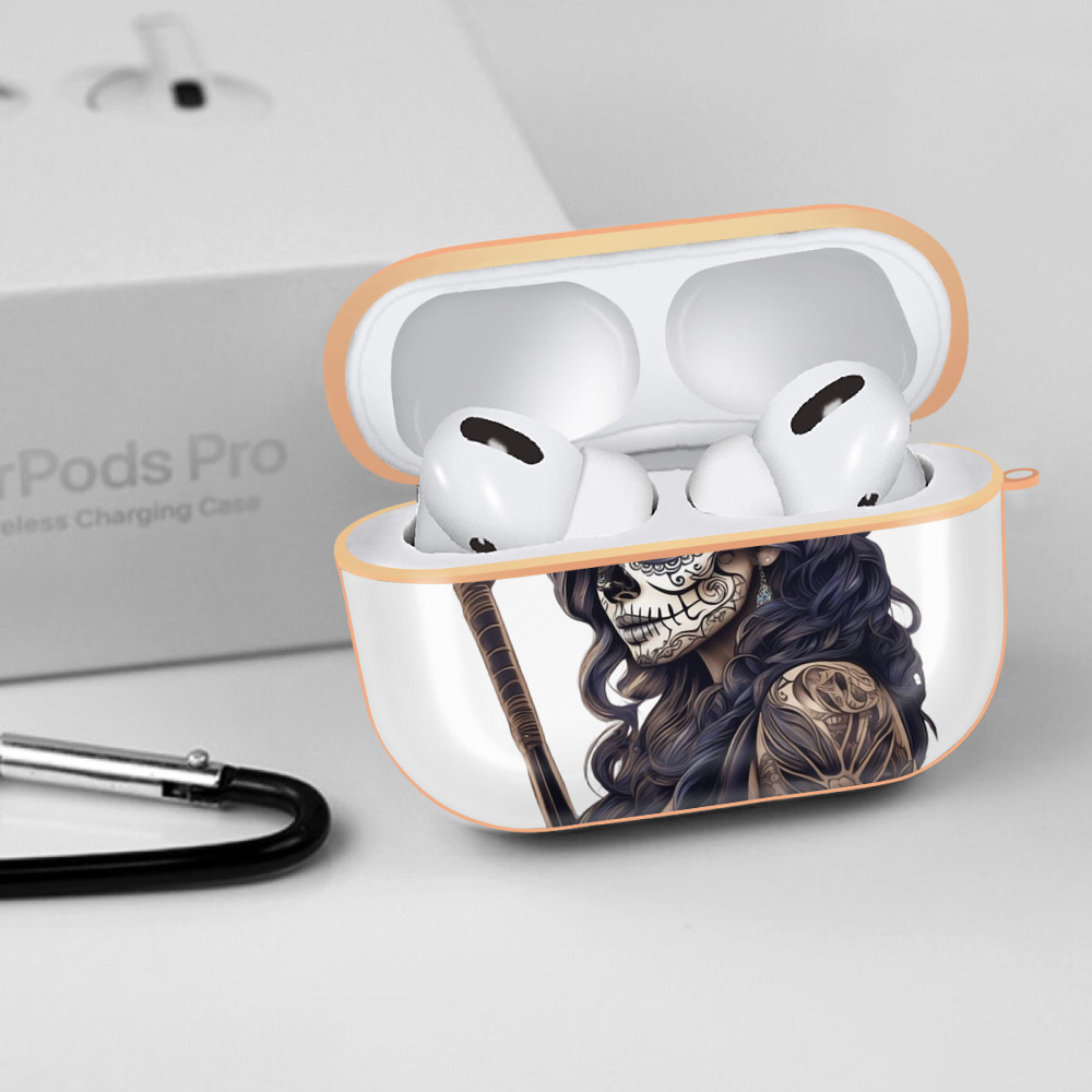  AirPods Pro Protective Case Rose Gold, Flexible PC Material, Precise Fit, Anti-Slip Cover, Full Protection, Fingerprint Resistant, Washable With Keychain