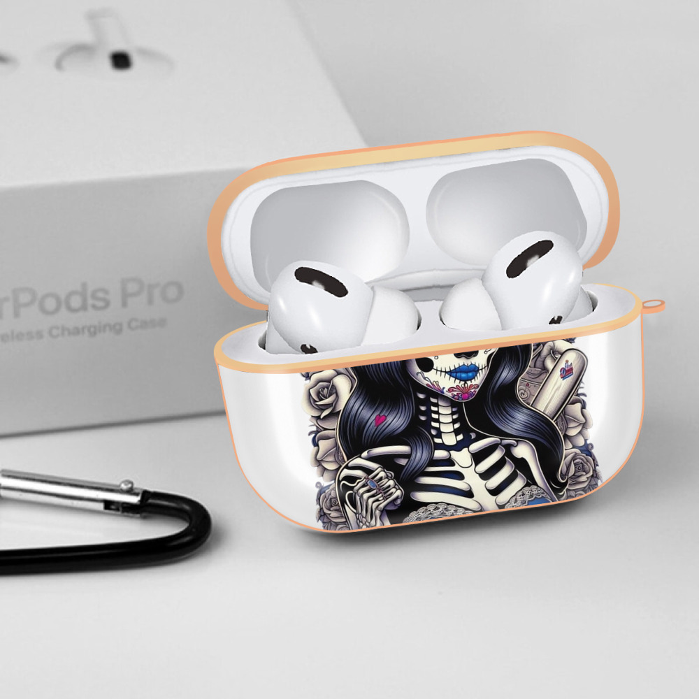  AirPods Pro Protective Case Rose Gold, Flexible PC Material, Precise Fit, Anti-Slip Cover, Full Protection, Fingerprint Resistant, Washable With Keychain