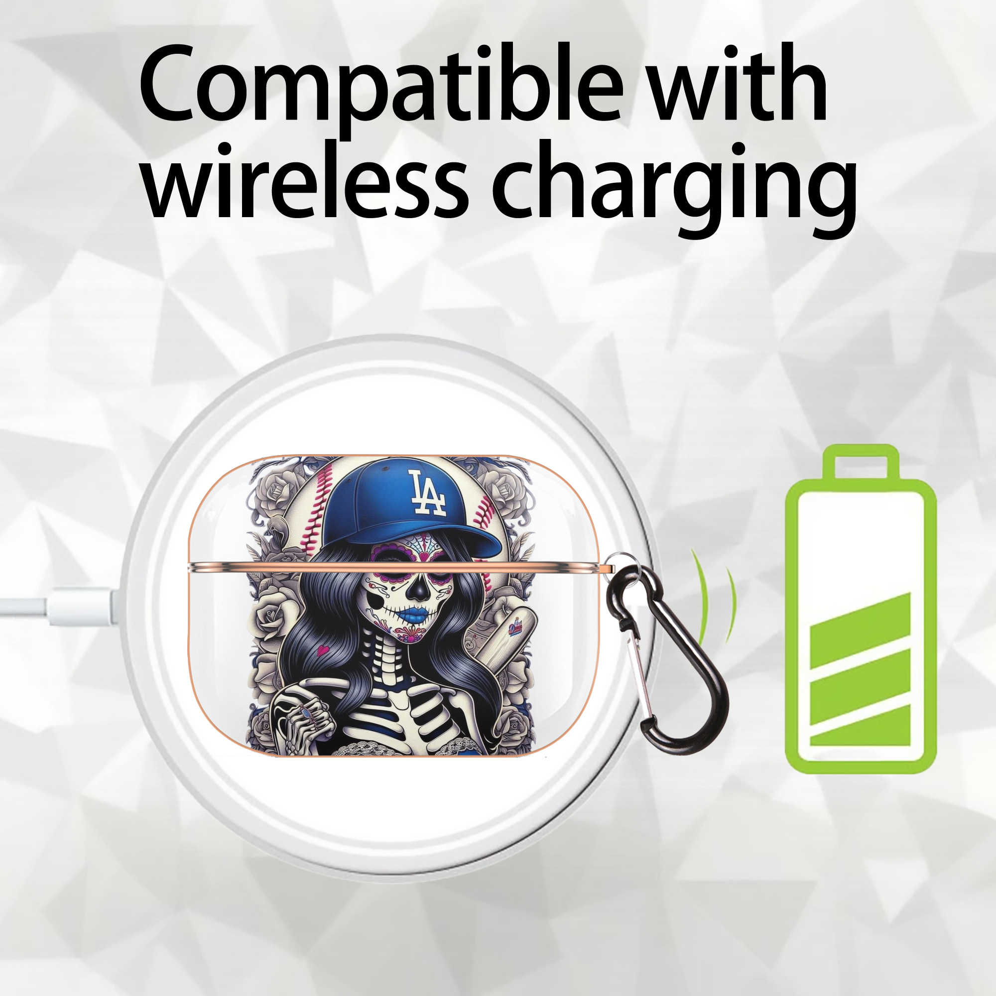  AirPods Pro Protective Case Rose Gold, Flexible PC Material, Precise Fit, Anti-Slip Cover, Full Protection, Fingerprint Resistant, Washable With Keychain