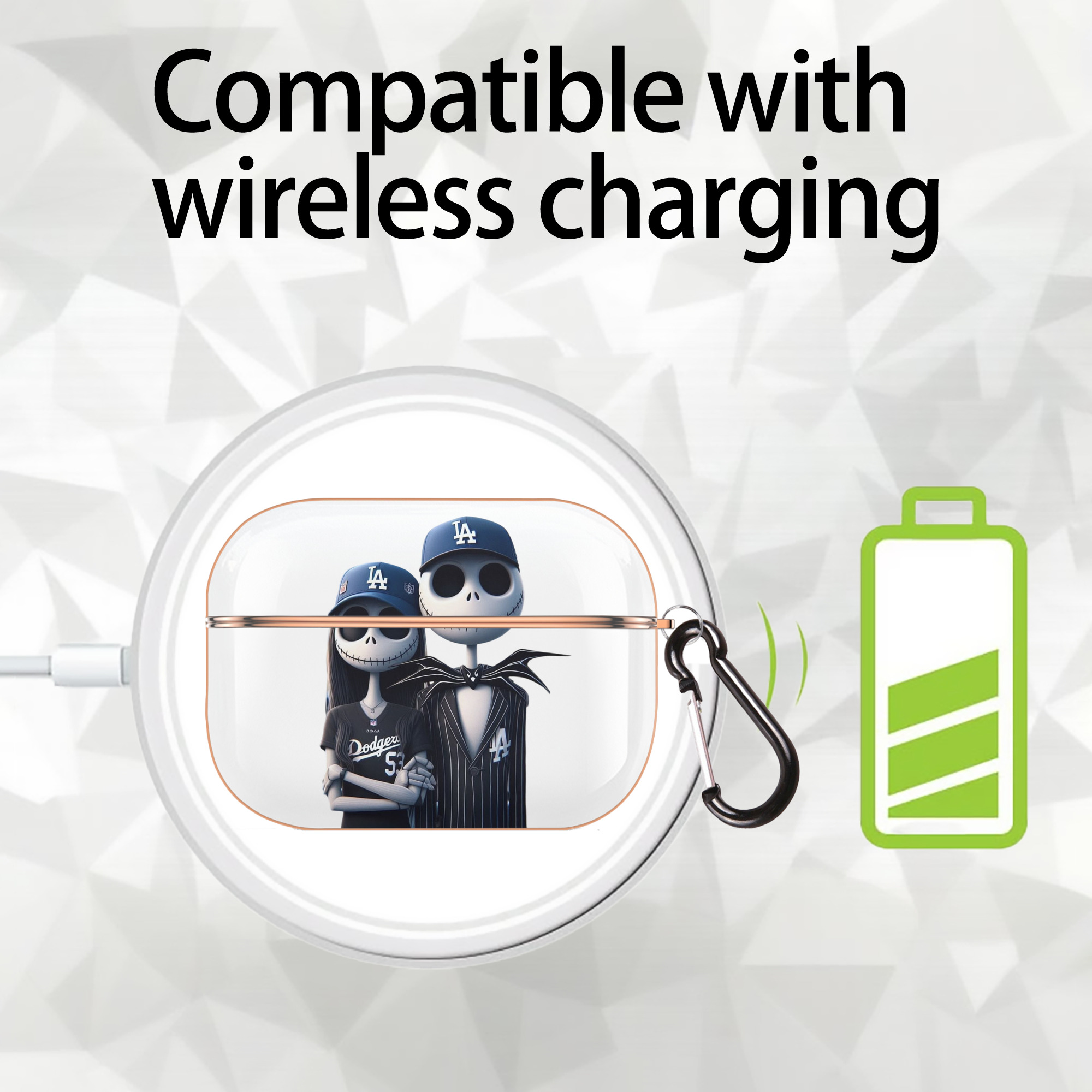  AirPods Pro Protective Case Rose Gold, Flexible PC Material, Precise Fit, Anti-Slip Cover, Full Protection, Fingerprint Resistant, Washable With Keychain