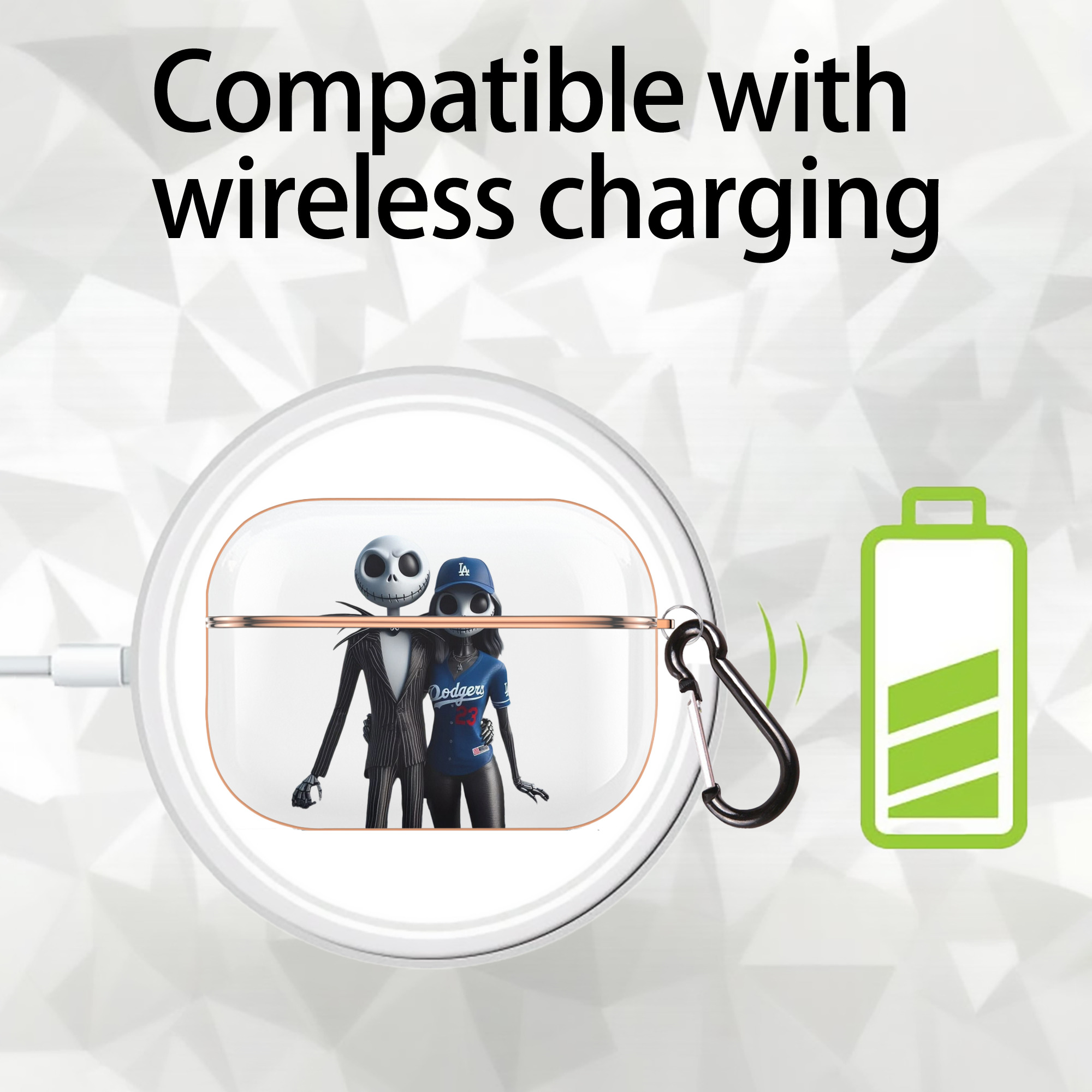  AirPods Pro Protective Case Rose Gold, Flexible PC Material, Precise Fit, Anti-Slip Cover, Full Protection, Fingerprint Resistant, Washable With Keychain