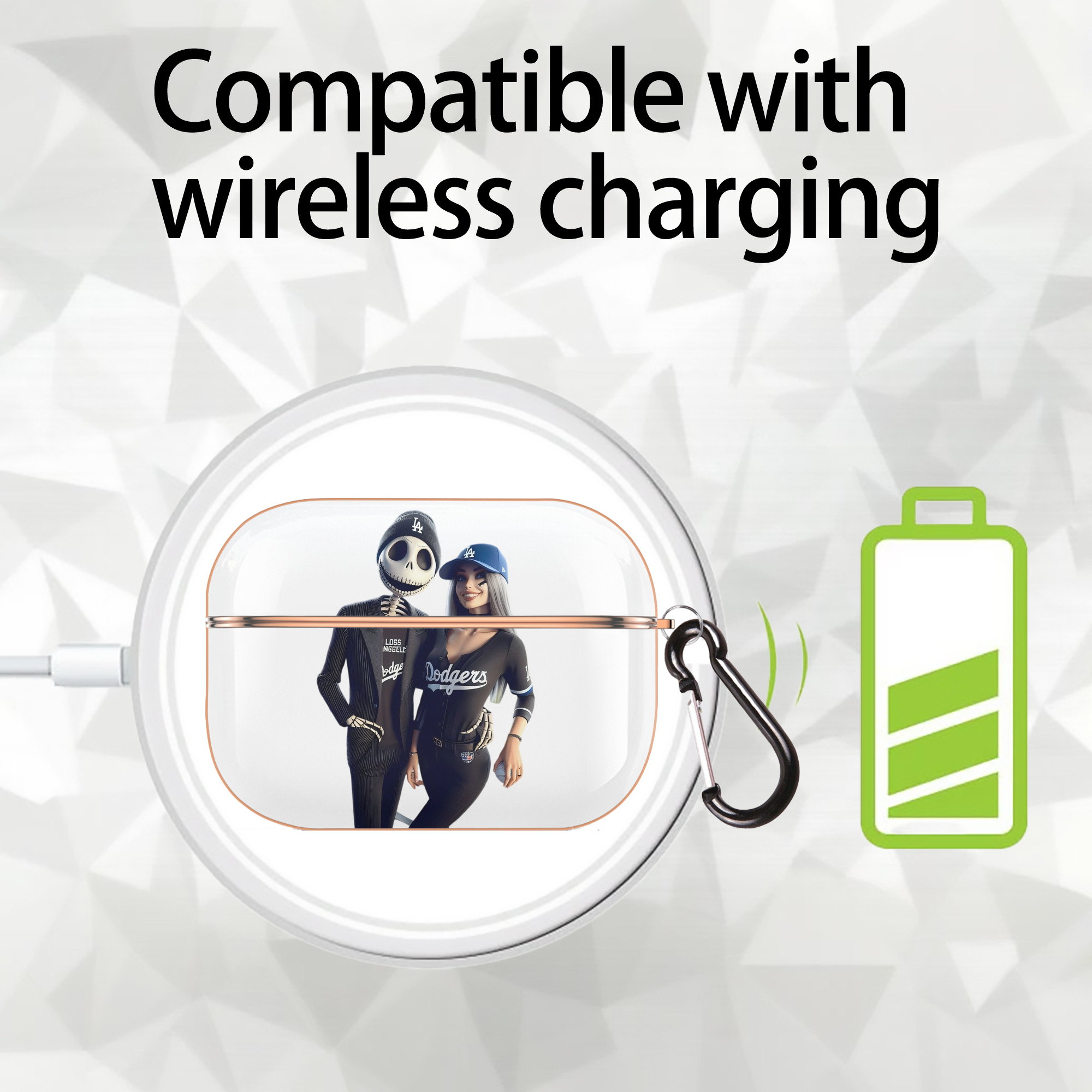  AirPods Pro Protective Case Rose Gold, Flexible PC Material, Precise Fit, Anti-Slip Cover, Full Protection, Fingerprint Resistant, Washable With Keychain