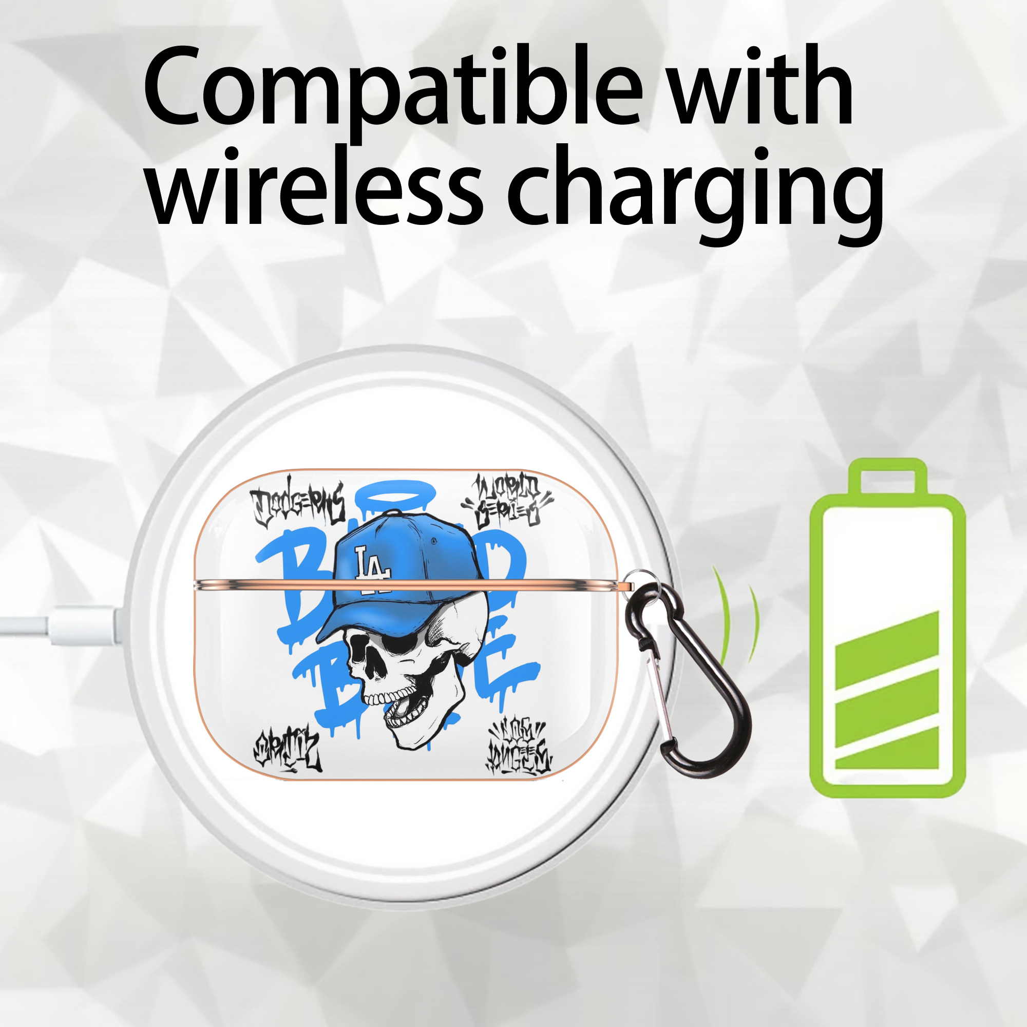  AirPods Pro Protective Case Rose Gold, Flexible PC Material, Precise Fit, Anti-Slip Cover, Full Protection, Fingerprint Resistant, Washable With Keychain