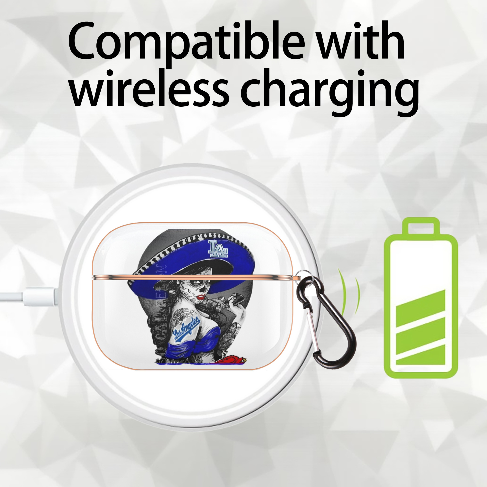  AirPods Pro Protective Case Rose Gold, Flexible PC Material, Precise Fit, Anti-Slip Cover, Full Protection, Fingerprint Resistant, Washable With Keychain