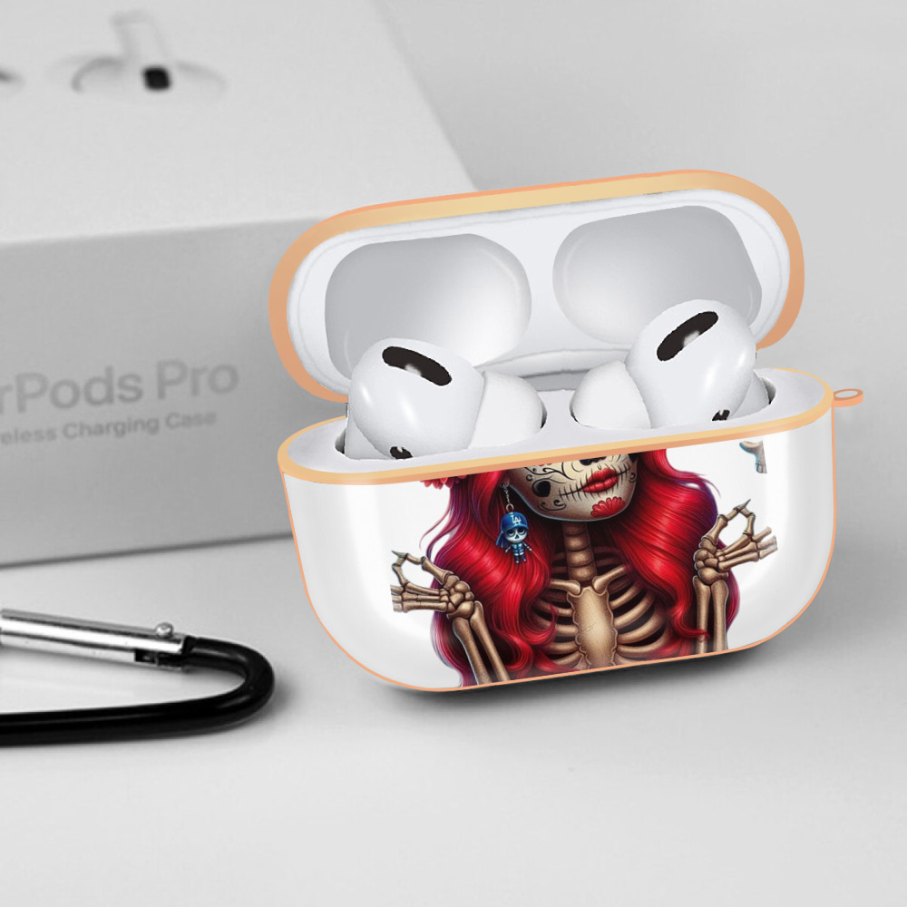  AirPods Pro Protective Case Rose Gold, Flexible PC Material, Precise Fit, Anti-Slip Cover, Full Protection, Fingerprint Resistant, Washable With Keychain