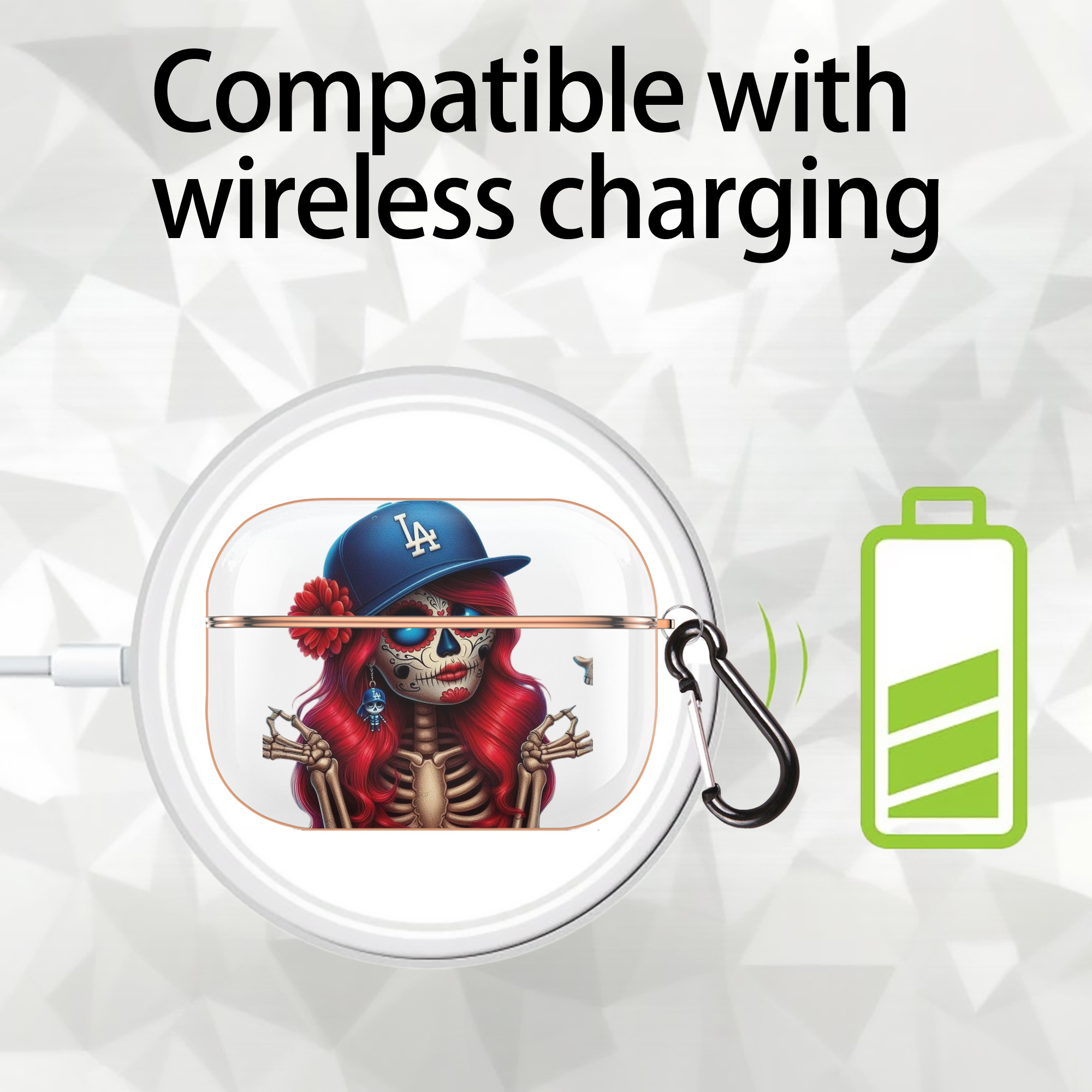  AirPods Pro Protective Case Rose Gold, Flexible PC Material, Precise Fit, Anti-Slip Cover, Full Protection, Fingerprint Resistant, Washable With Keychain