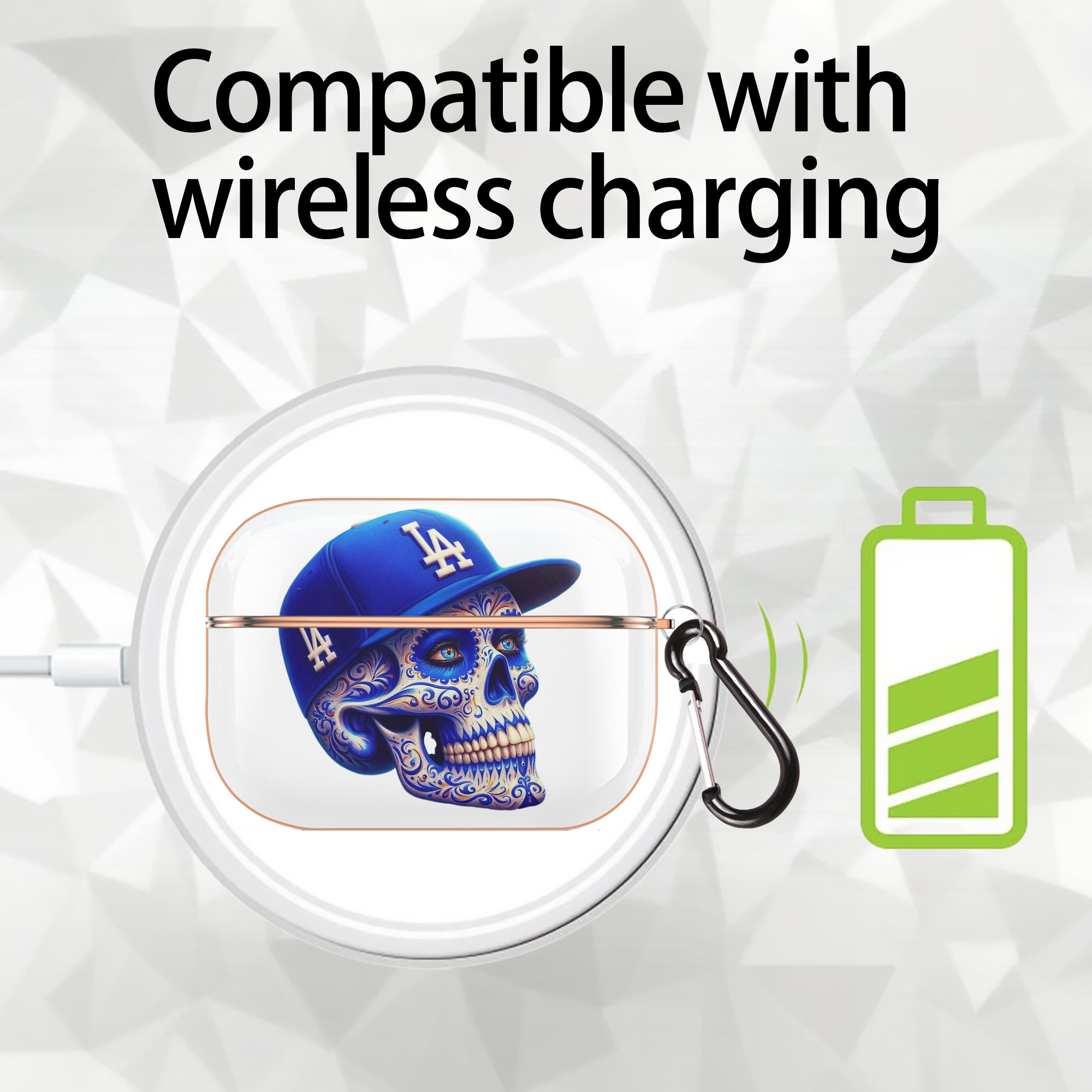  AirPods Pro Protective Case Rose Gold, Flexible PC Material, Precise Fit, Anti-Slip Cover, Full Protection, Fingerprint Resistant, Washable With Keychain