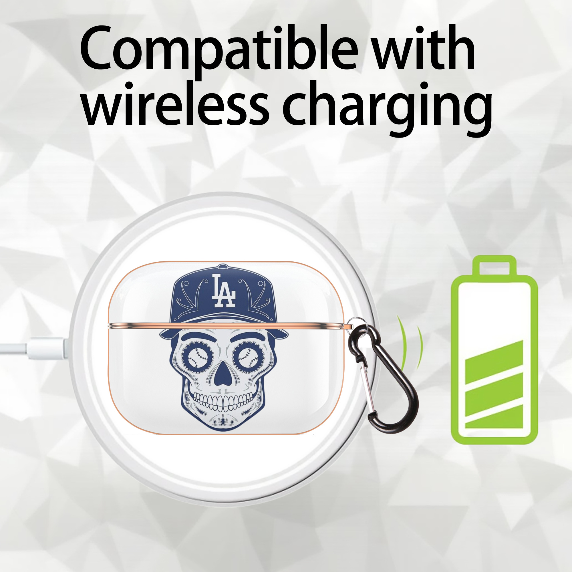  AirPods Pro Protective Case Rose Gold, Flexible PC Material, Precise Fit, Anti-Slip Cover, Full Protection, Fingerprint Resistant, Washable With Keychain