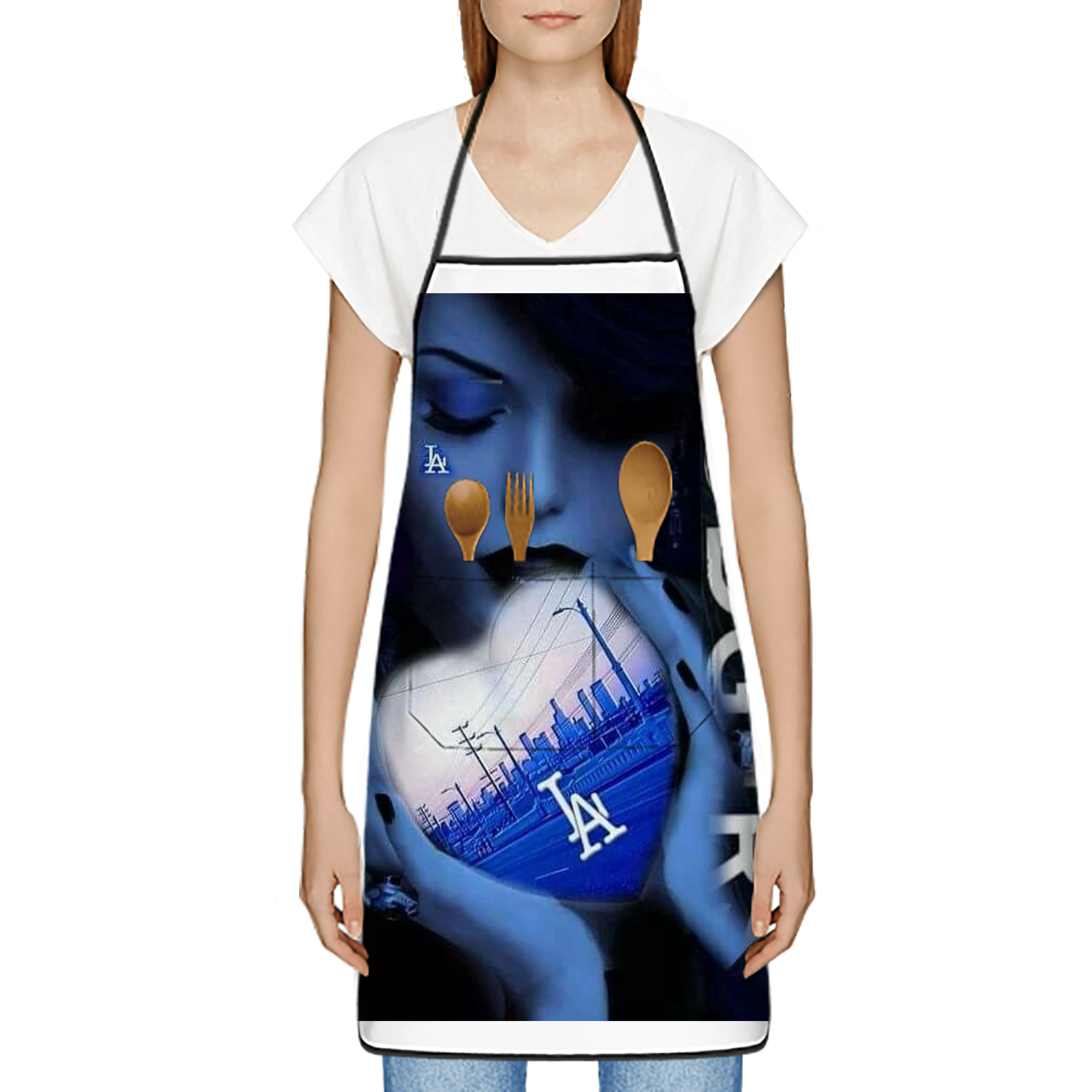  Stain-Resistant Polyester Apron With Pocket – Full Print, Waterproof, Anti-Wrinkle, Anti-Pilling – Ideal For Kitchen, BBQ, Restaurant, Salon & More