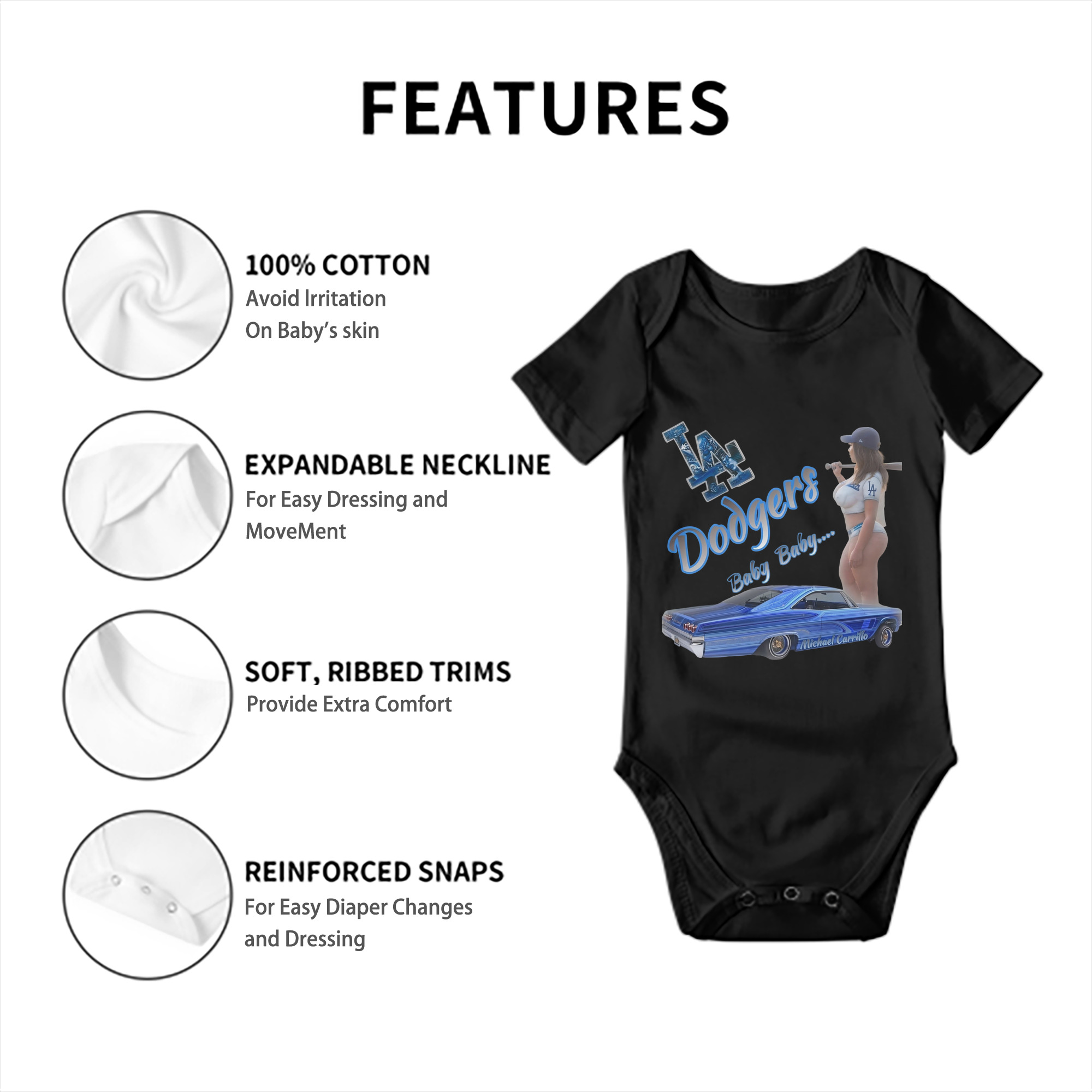  Baby Short Sleeve Romper – 100% Cotton Soft & Breathable Digital Print Onesie With Easy Snap Closure And Envelope Shoulder – Comfortable For Daily Wear & Travel