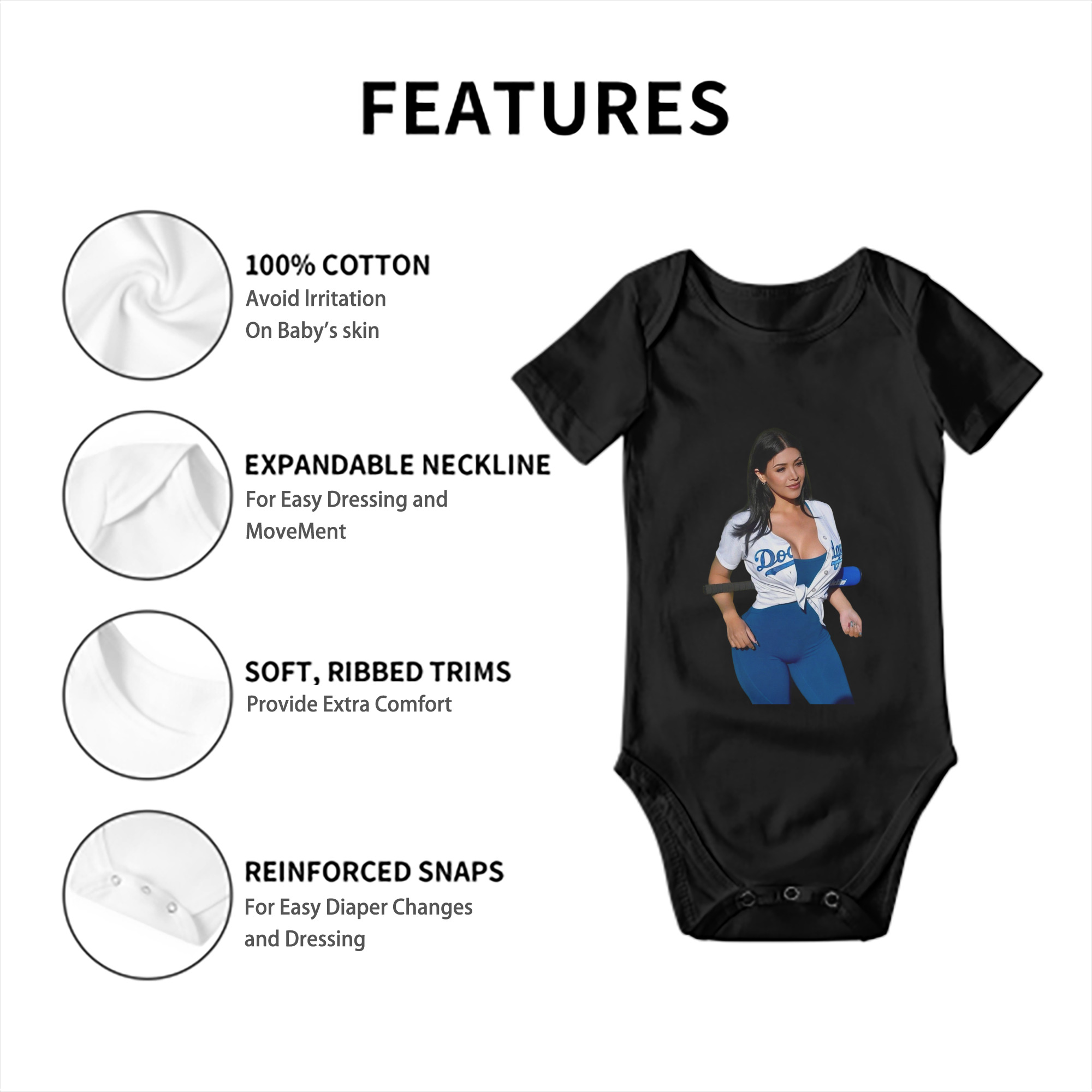  Baby Short Sleeve Romper – 100% Cotton Soft & Breathable Digital Print Onesie With Easy Snap Closure And Envelope Shoulder – Comfortable For Daily Wear & Travel
