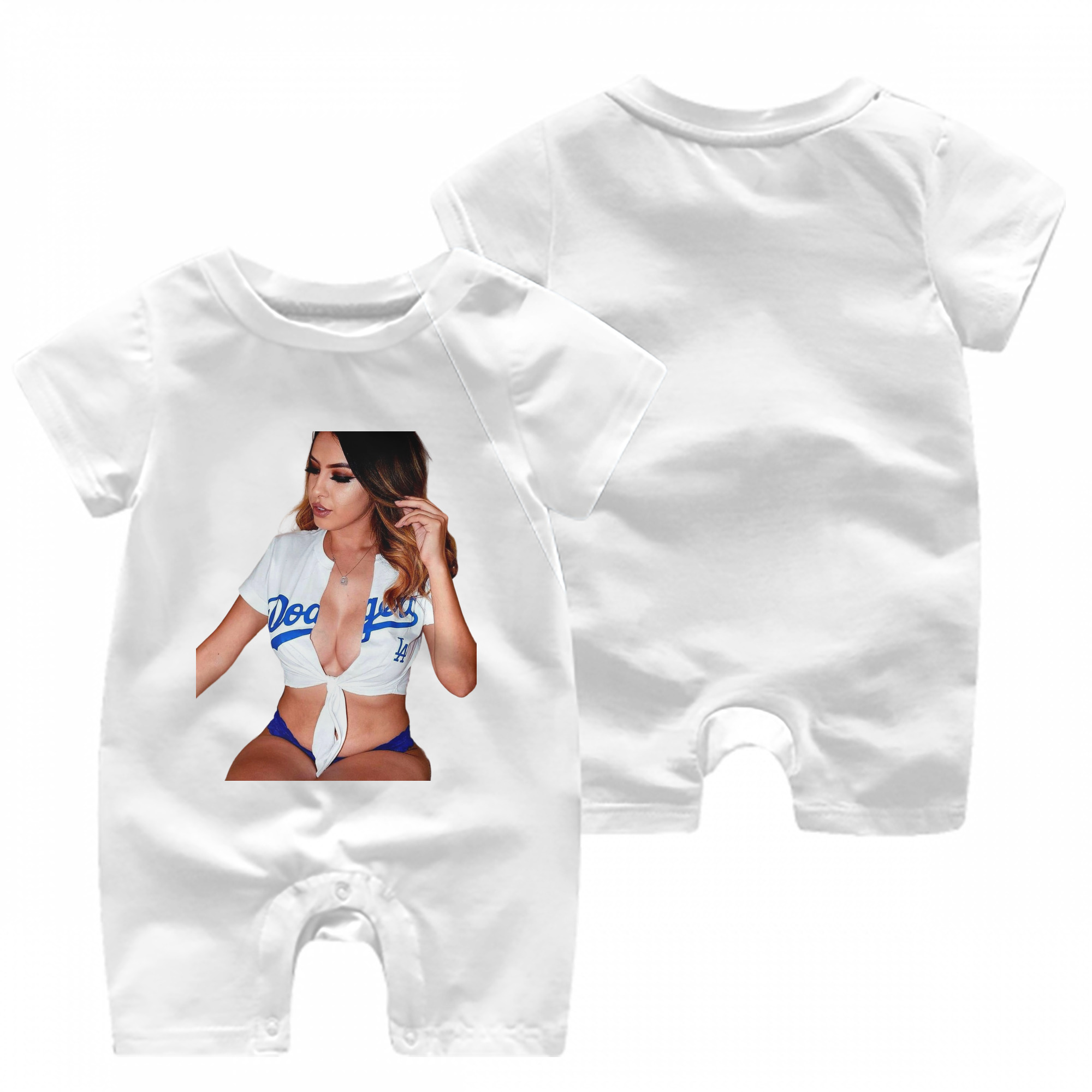  Baby Short Sleeve Onesie – 100% Cotton Soft & Breathable Digital Print Romper – Double-Sided Print, Snap Closure For Easy Diaper Changes – Comfortable For Boys & Girls