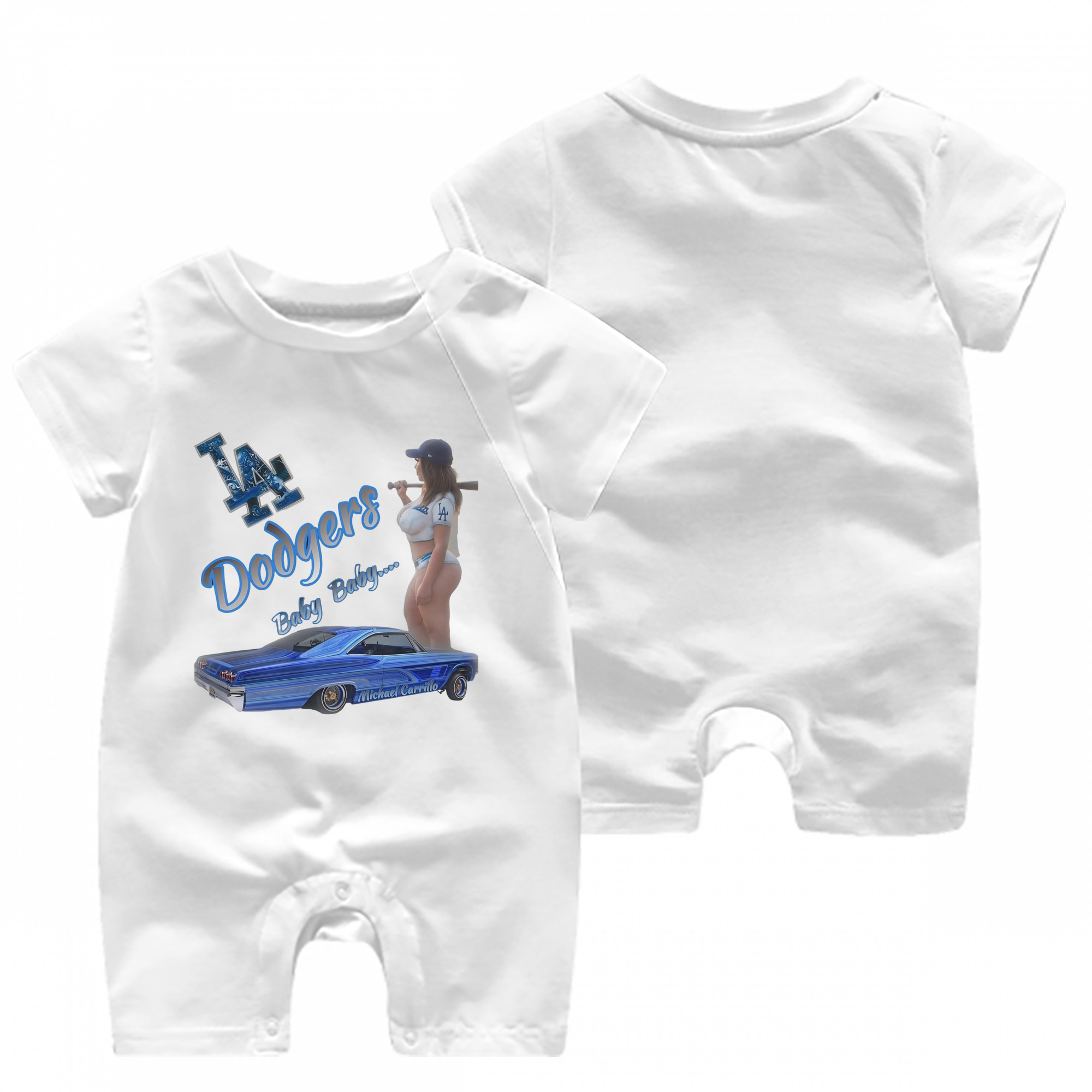  Baby Short Sleeve Onesie – 100% Cotton Soft & Breathable Digital Print Romper – Double-Sided Print, Snap Closure For Easy Diaper Changes – Comfortable For Boys & Girls