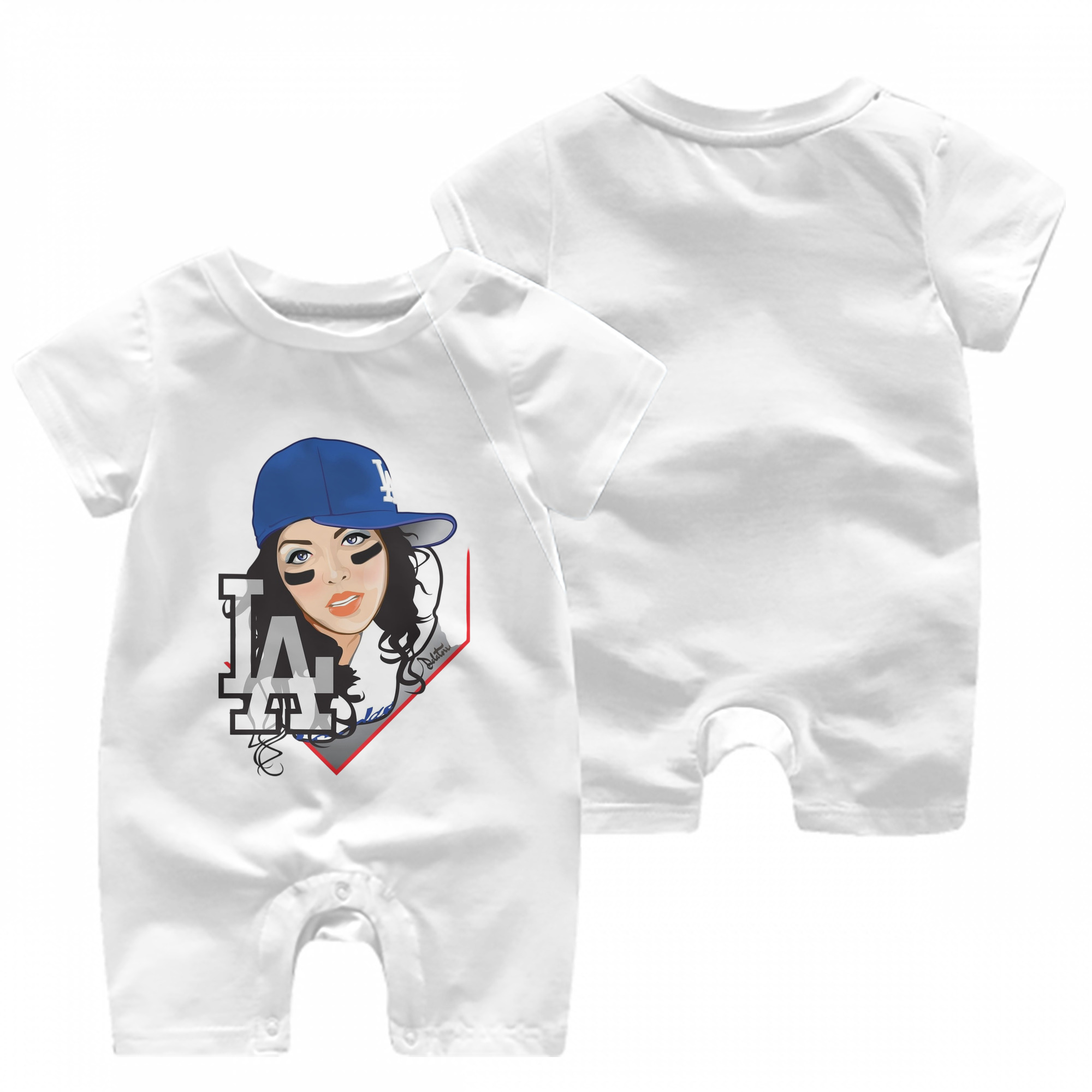  Baby Short Sleeve Onesie – 100% Cotton Soft & Breathable Digital Print Romper – Double-Sided Print, Snap Closure For Easy Diaper Changes – Comfortable For Boys & Girls