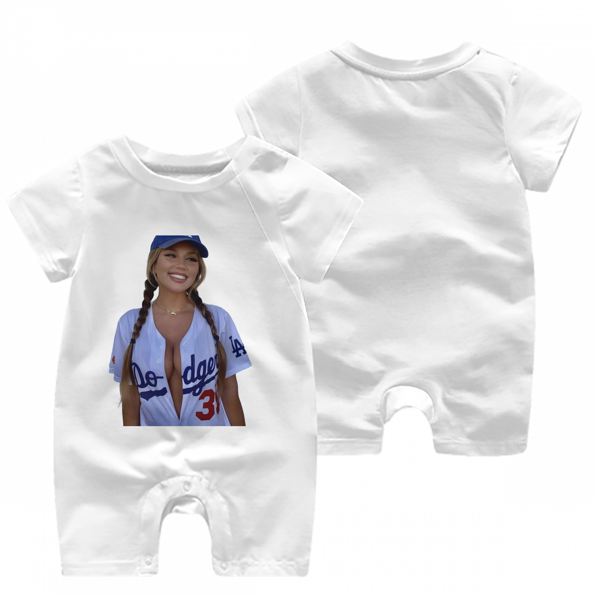  Baby Short Sleeve Onesie – 100% Cotton Soft & Breathable Digital Print Romper – Double-Sided Print, Snap Closure For Easy Diaper Changes – Comfortable For Boys & Girls