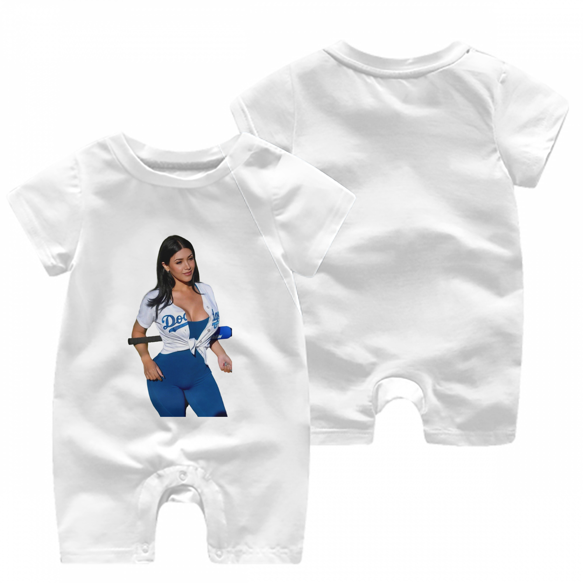  Baby Short Sleeve Onesie – 100% Cotton Soft & Breathable Digital Print Romper – Double-Sided Print, Snap Closure For Easy Diaper Changes – Comfortable For Boys & Girls