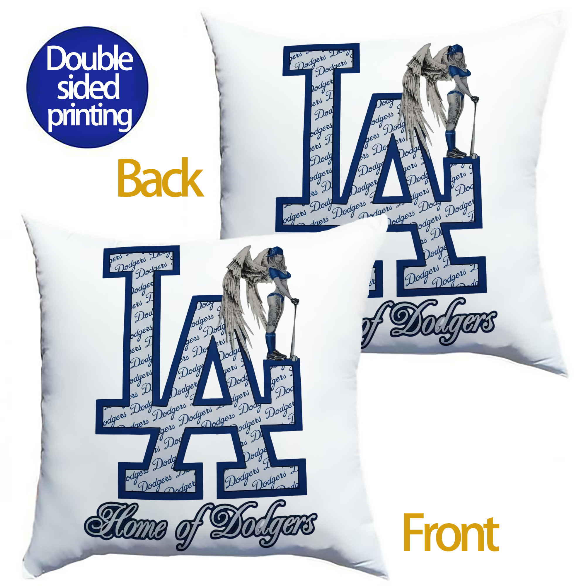  Soft Polyester Pillow Cover With Insert – Double-Sided Design, Invisible Zipper, Durable & Breathable – Easy Care Cushion Set