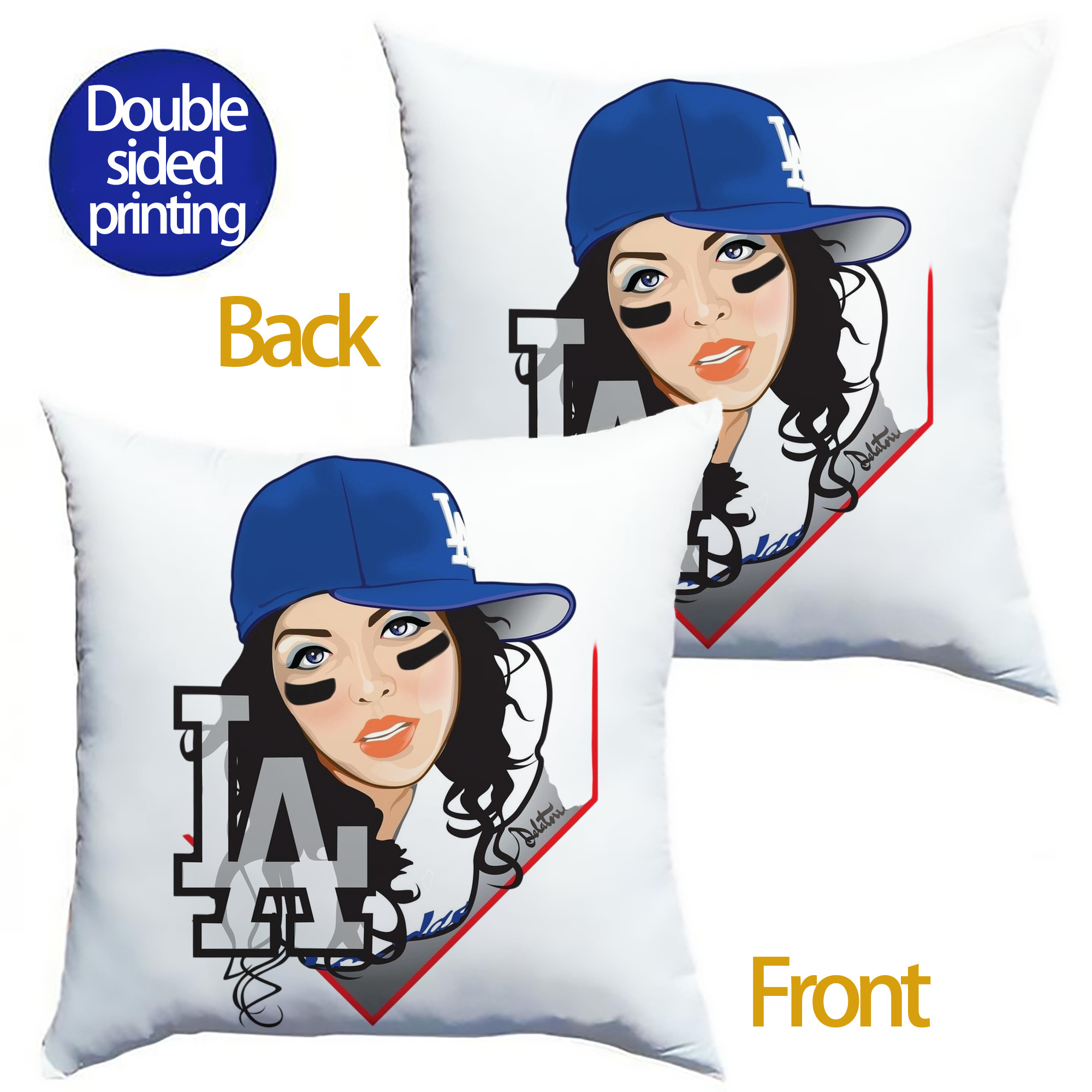  Soft Polyester Pillow Cover With Insert – Double-Sided Design, Invisible Zipper, Durable & Breathable – Easy Care Cushion Set