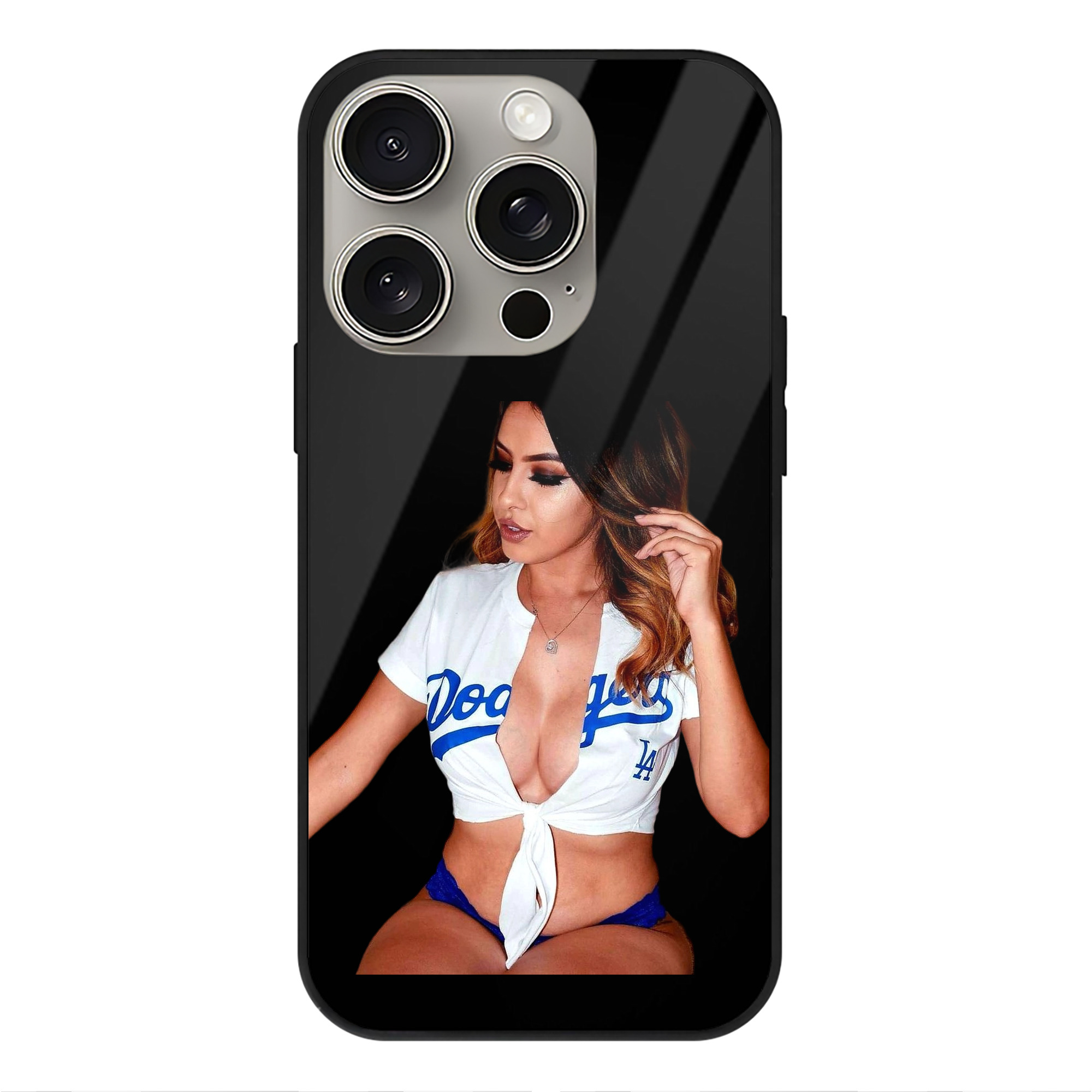  IPhone 15 Pro Mirror Phone Case – UV Printed Glass + TPU – Scratch-Resistant, Wireless Charging Compatible, Precise Fit & Stylish Design