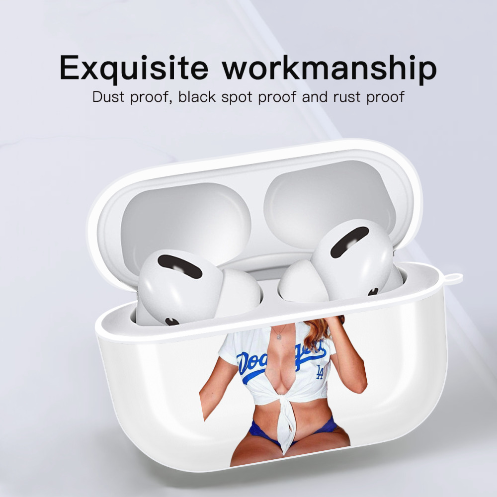  AirPods Pro Hard Case White With Keychain, Durable Flexible PC, Precise Cutouts, Anti-Fingerprint, Yellowing & Scratch Resistant, Full Protection, Washable