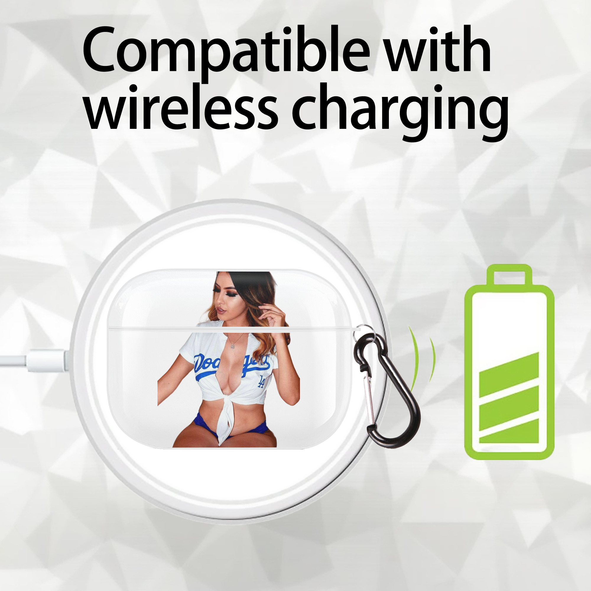  AirPods Pro Hard Case White With Keychain, Durable Flexible PC, Precise Cutouts, Anti-Fingerprint, Yellowing & Scratch Resistant, Full Protection, Washable