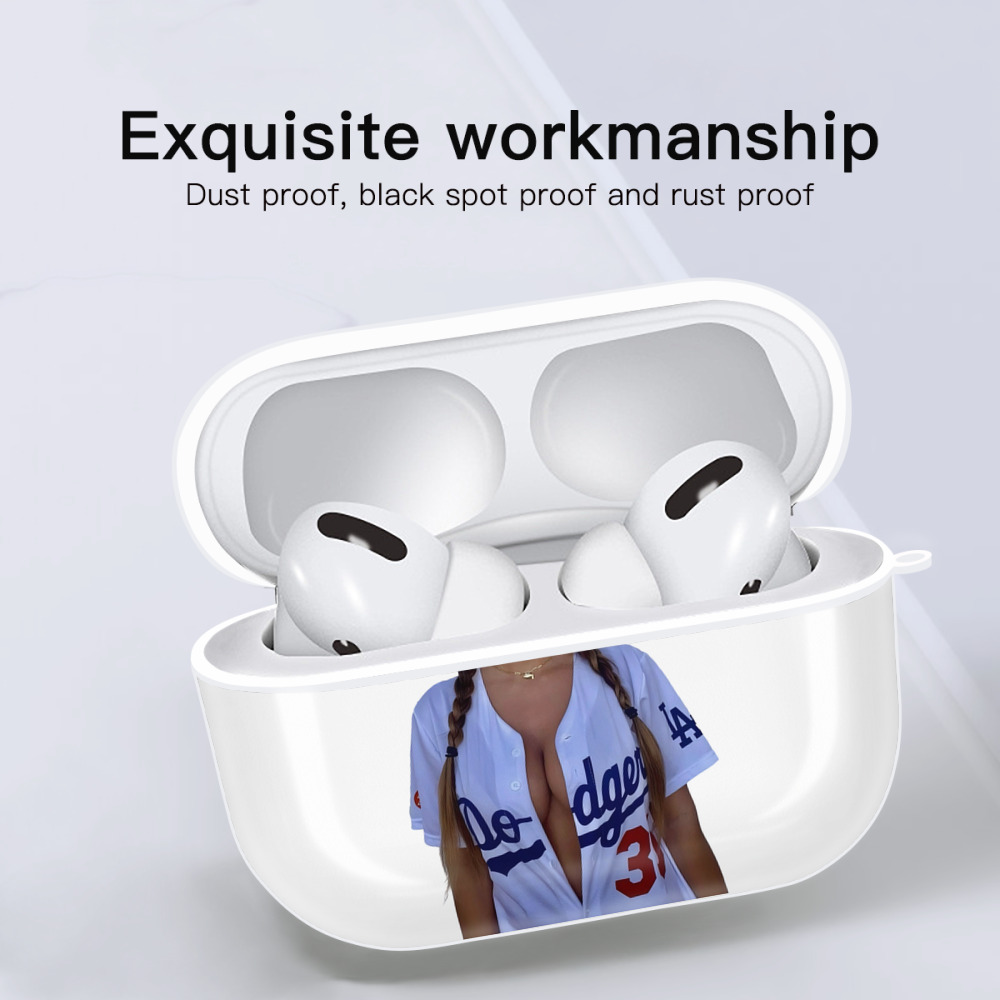  AirPods Pro Hard Case White With Keychain, Durable Flexible PC, Precise Cutouts, Anti-Fingerprint, Yellowing & Scratch Resistant, Full Protection, Washable