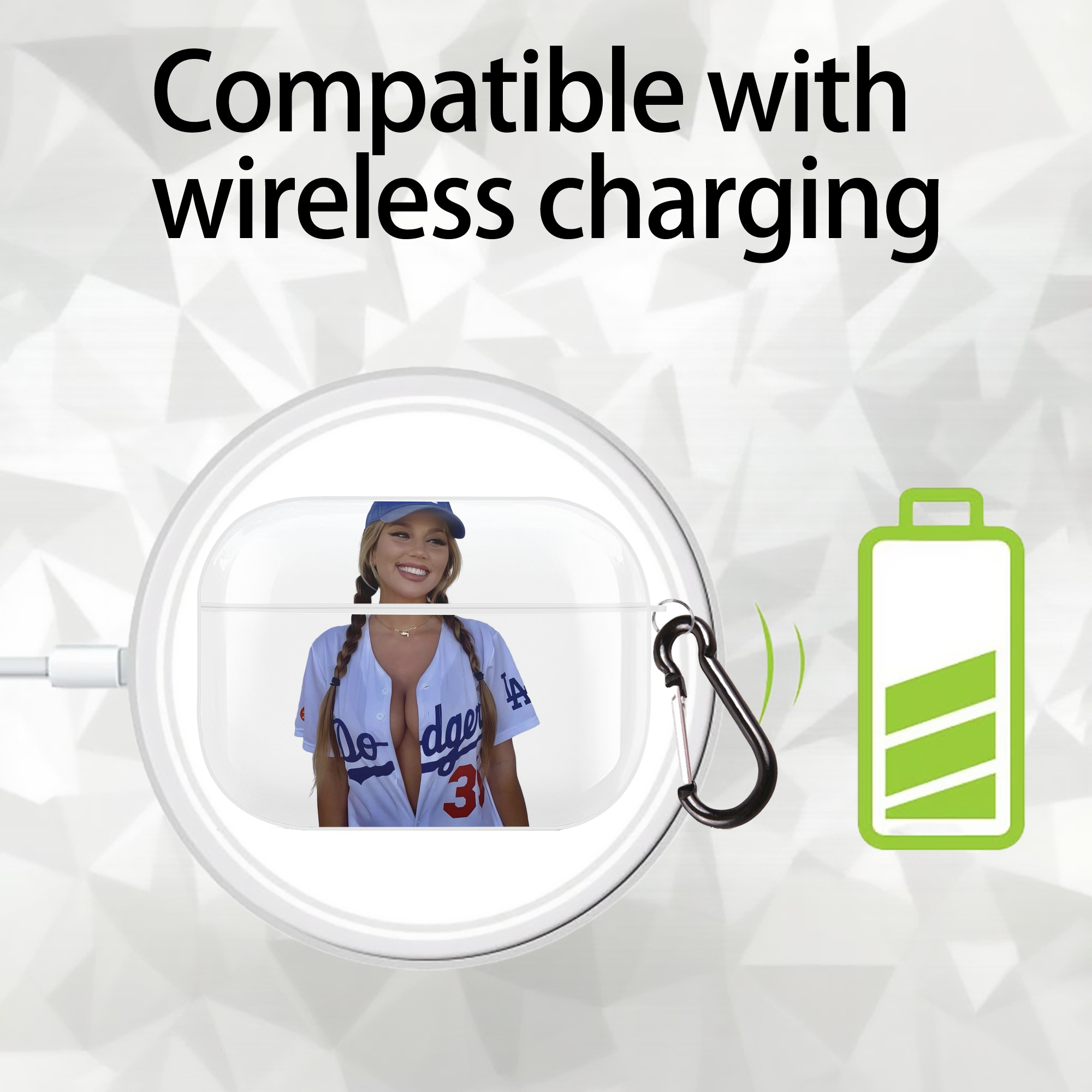  AirPods Pro Hard Case White With Keychain, Durable Flexible PC, Precise Cutouts, Anti-Fingerprint, Yellowing & Scratch Resistant, Full Protection, Washable